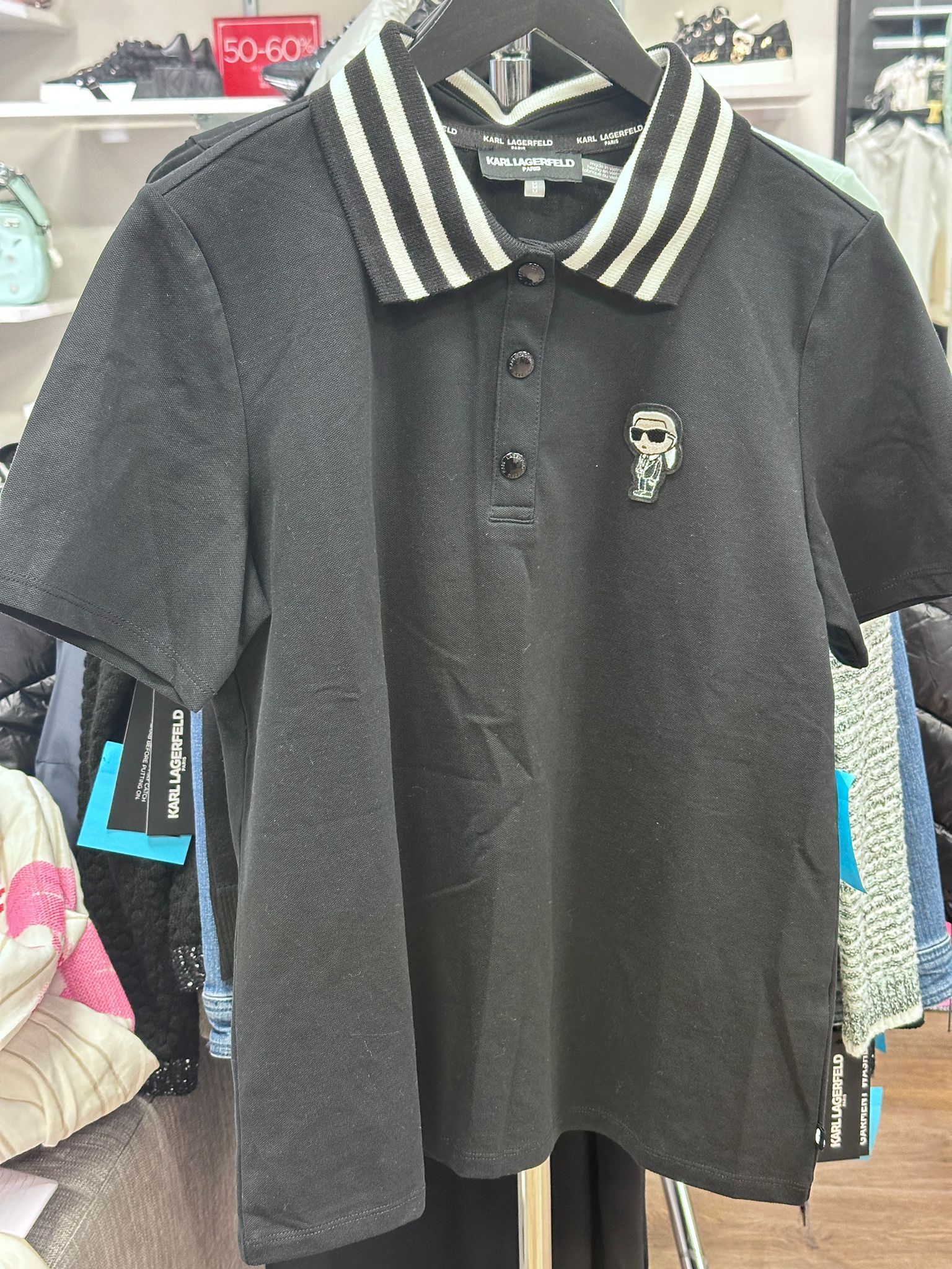RT69 KL 黑色Polo短袖衫 Choupette Patch Sport Polo