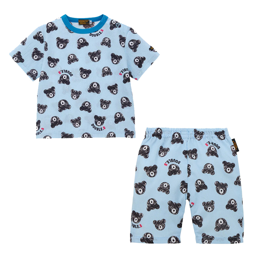 DOUBLE_B Dot Air短袖T恤+六分休閒褲-薩克斯藍