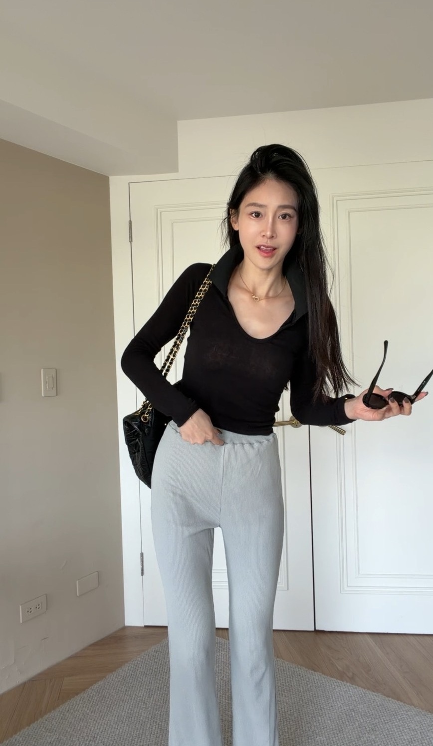 ｜韓國｜顯瘦翻領修身上衣