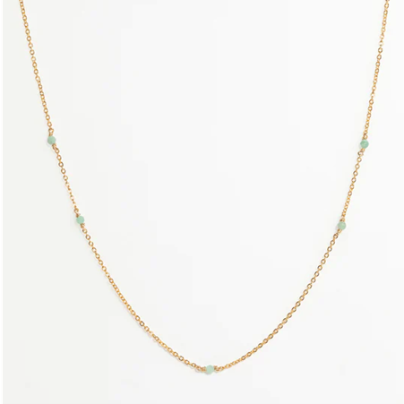 1YA0326-270 [YAY PARIS] Double Satellite Necklace Bracelet Emerald Laminated Gold #24SSC-800insa147 (EU)