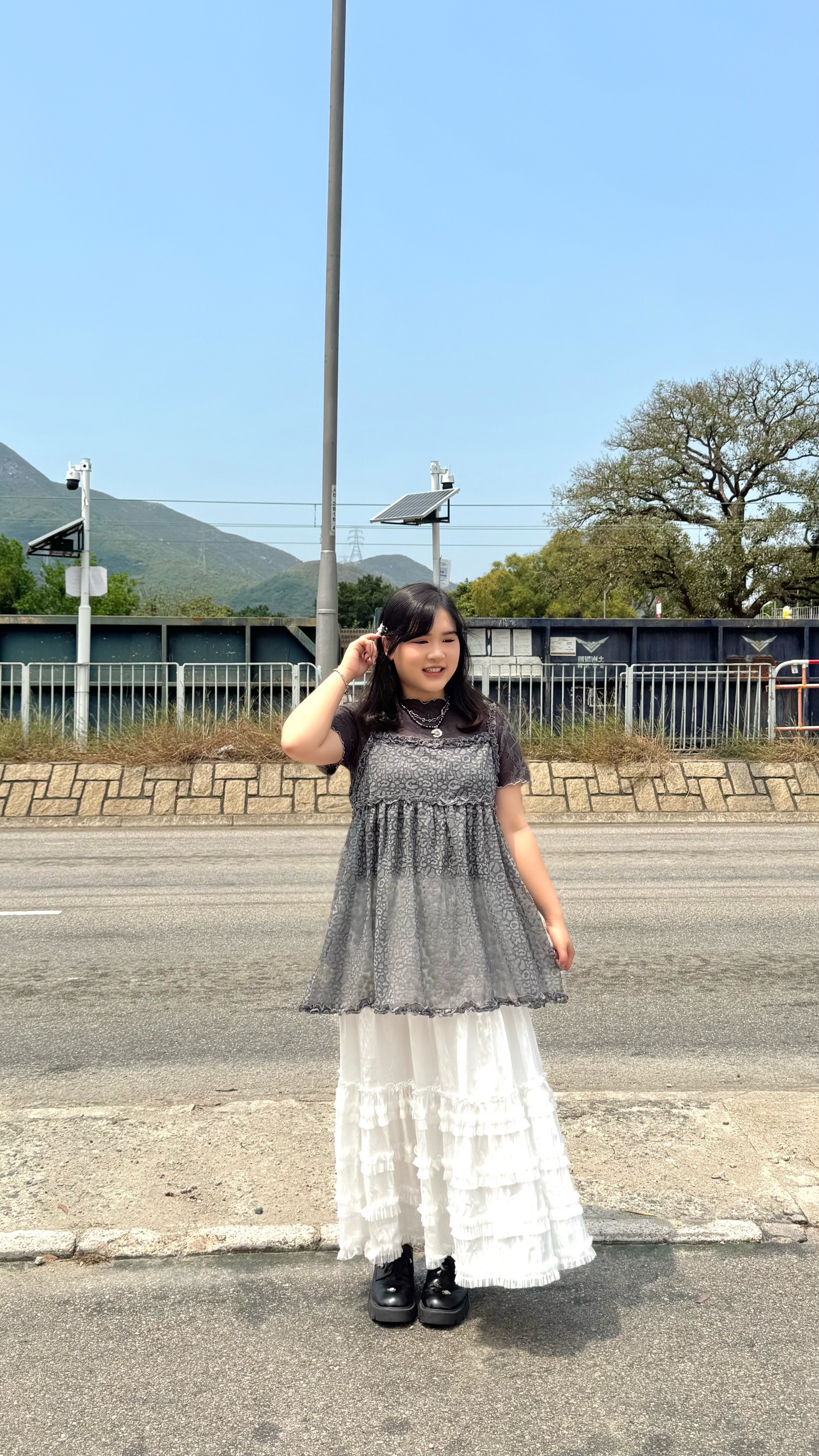 豹紋花邊橡筋帶吊帶