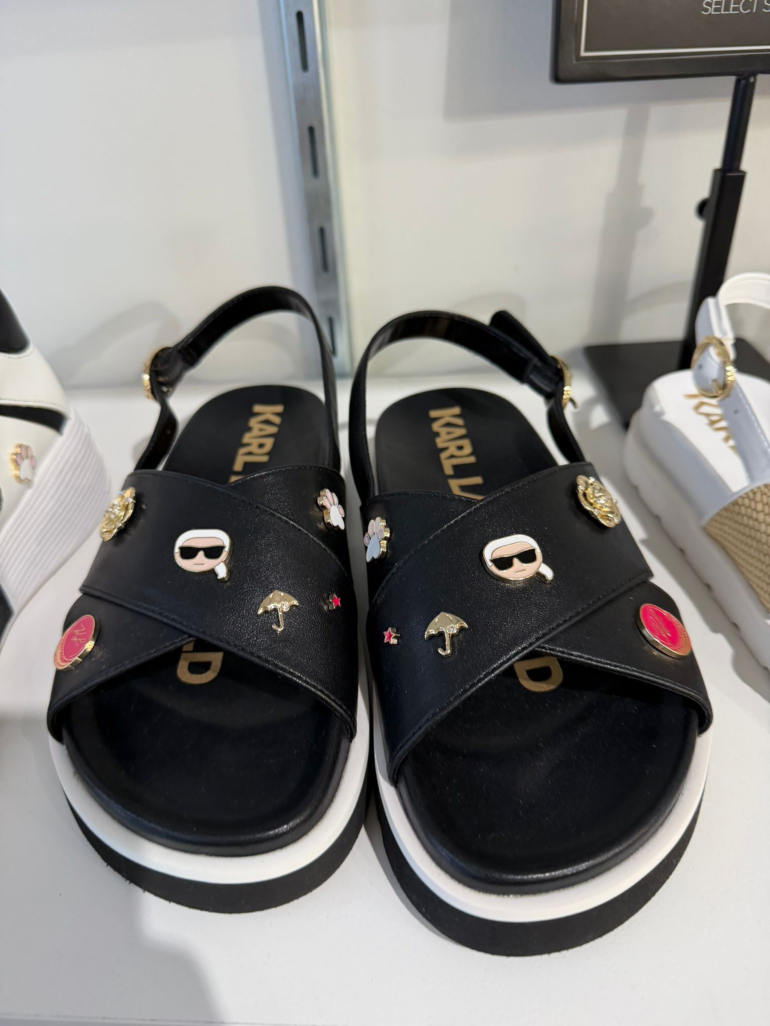 RT78 KL 黑色皮涼鞋 Harlan Sandal With Pins
