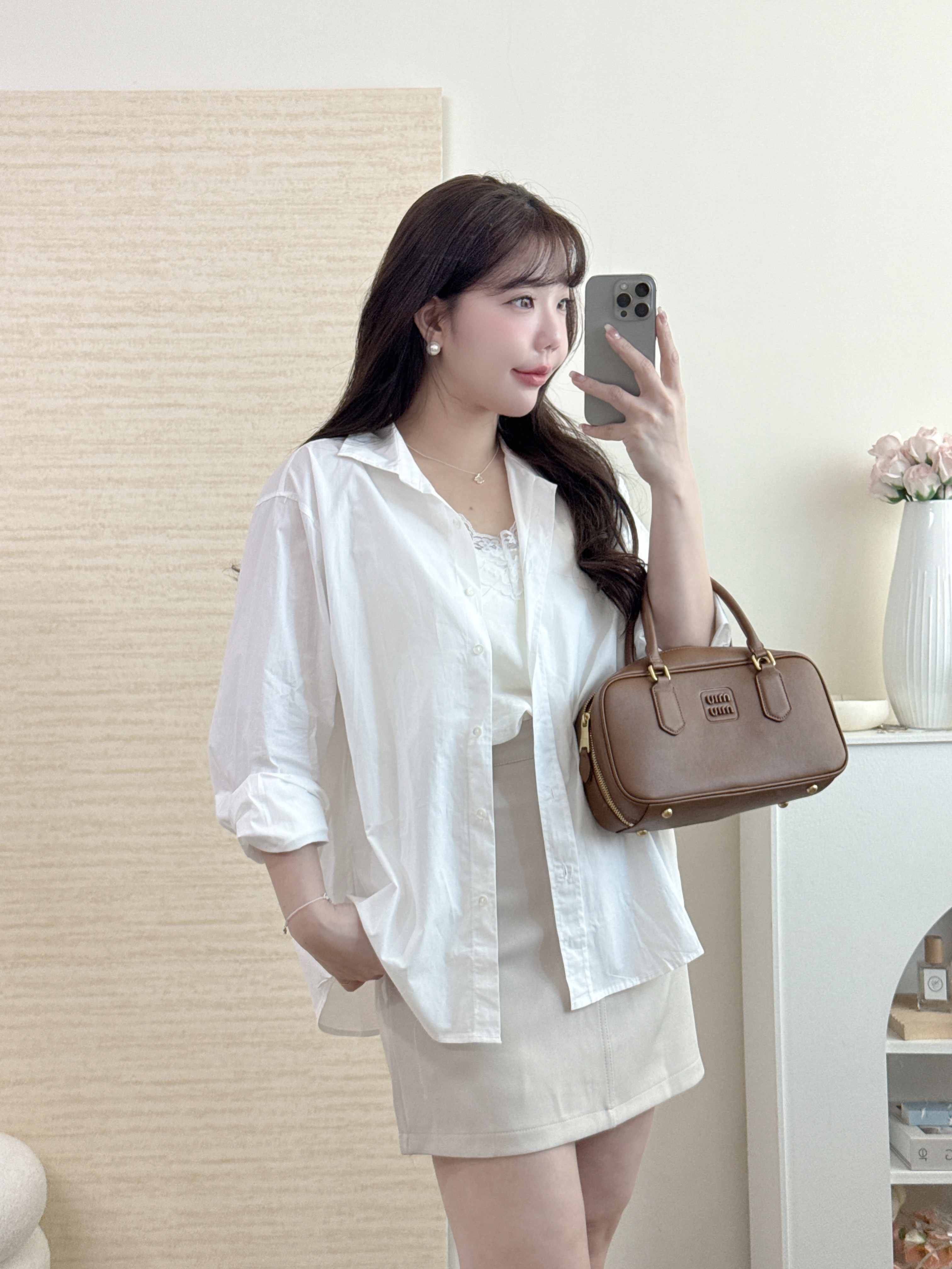 附皮帶）單扣口袋西裝短裙 4色