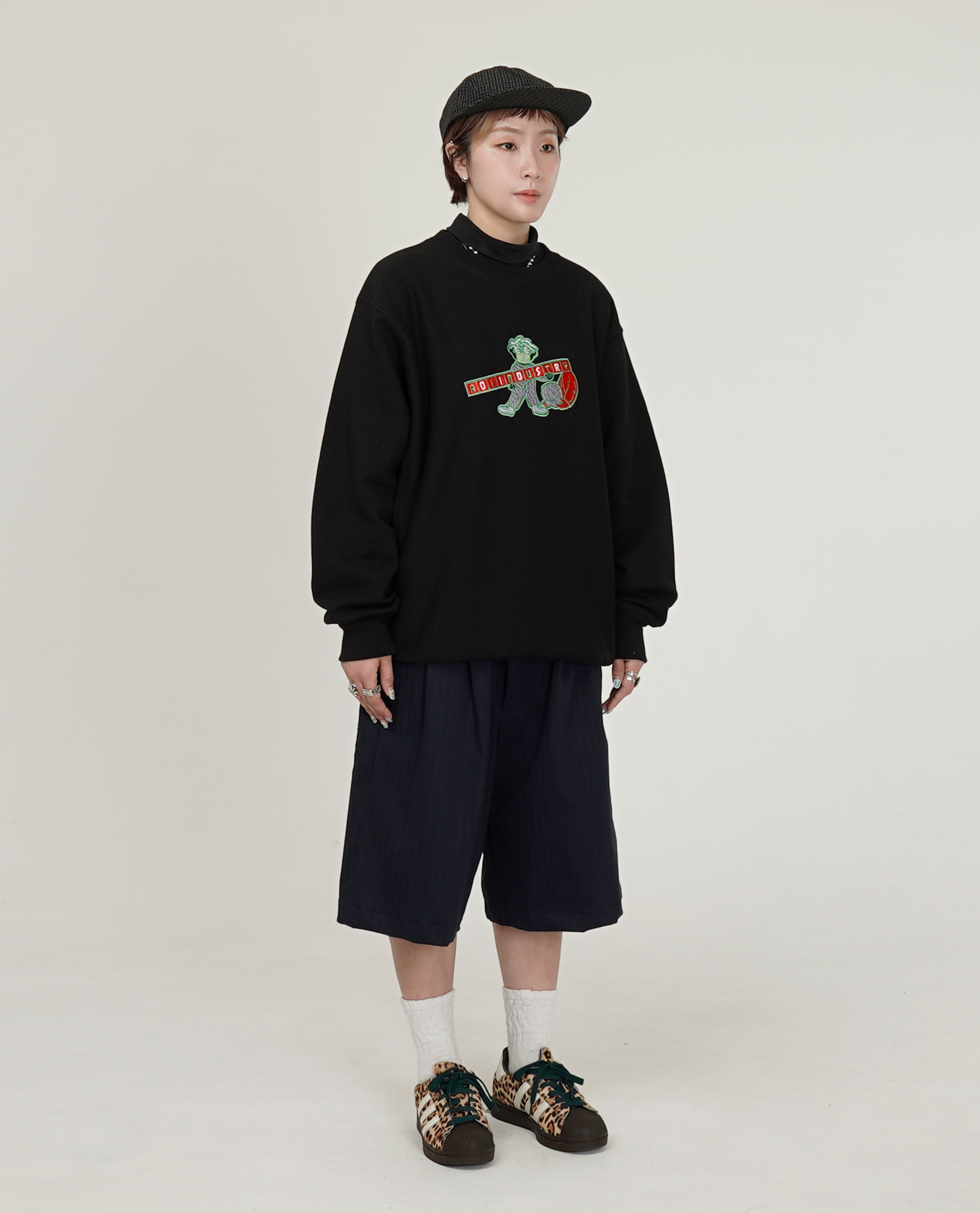 AOI Industry HERRINGBONE WORK SHORTS - 26SS