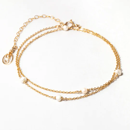 1YA0326-272 [YAY PARIS] Satellite Necklace-Bracelet Cultured Pearls Laminated Gold #23SSC-800insa101 (EU)