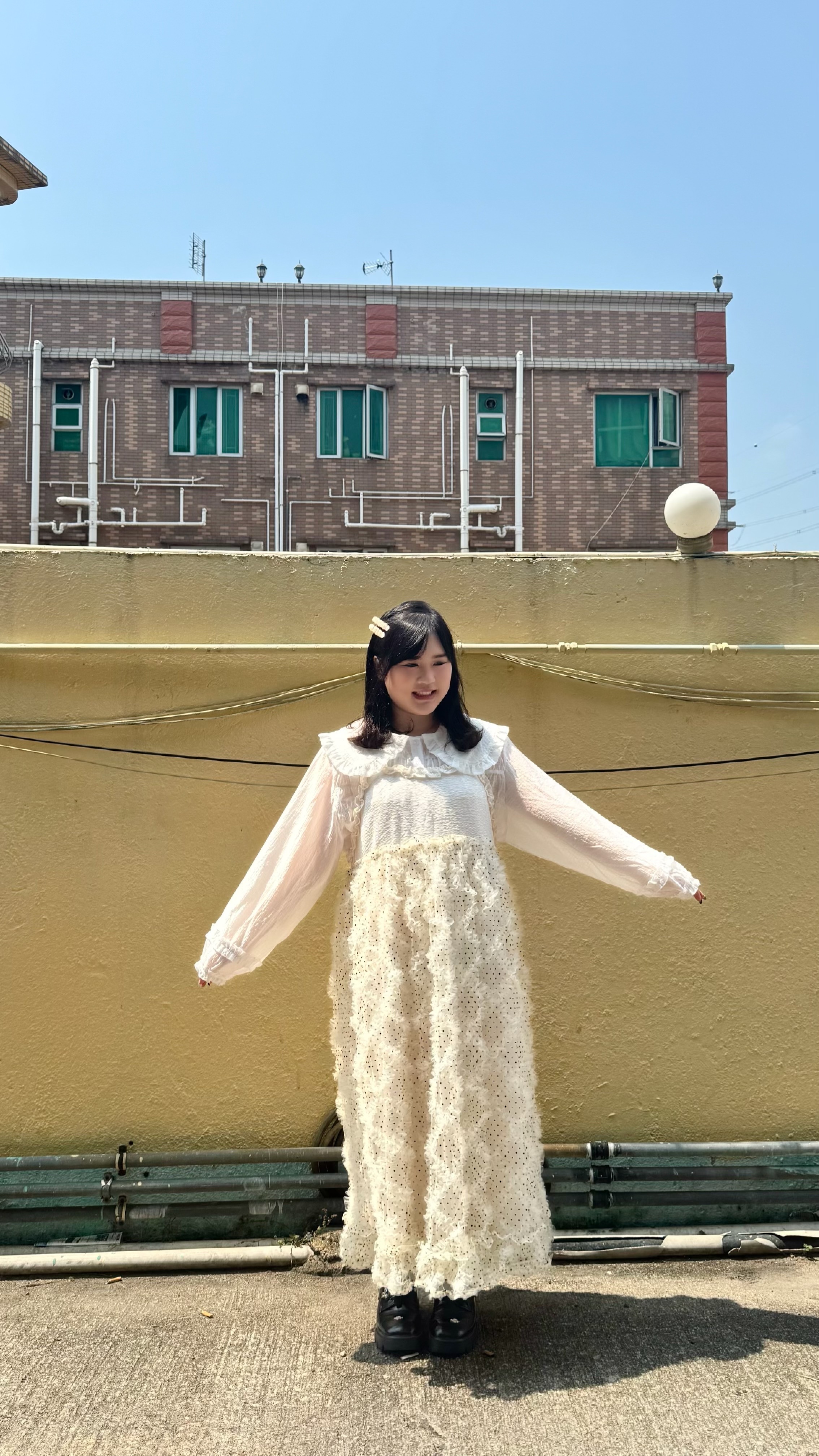 大推！菱格波點拼紗吊帶OPS