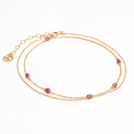 1YA0326-273 [YAY PARIS] Satellite Necklace-Bracelet Ruby Laminated Gold #24SUK-800insa130 (EU)