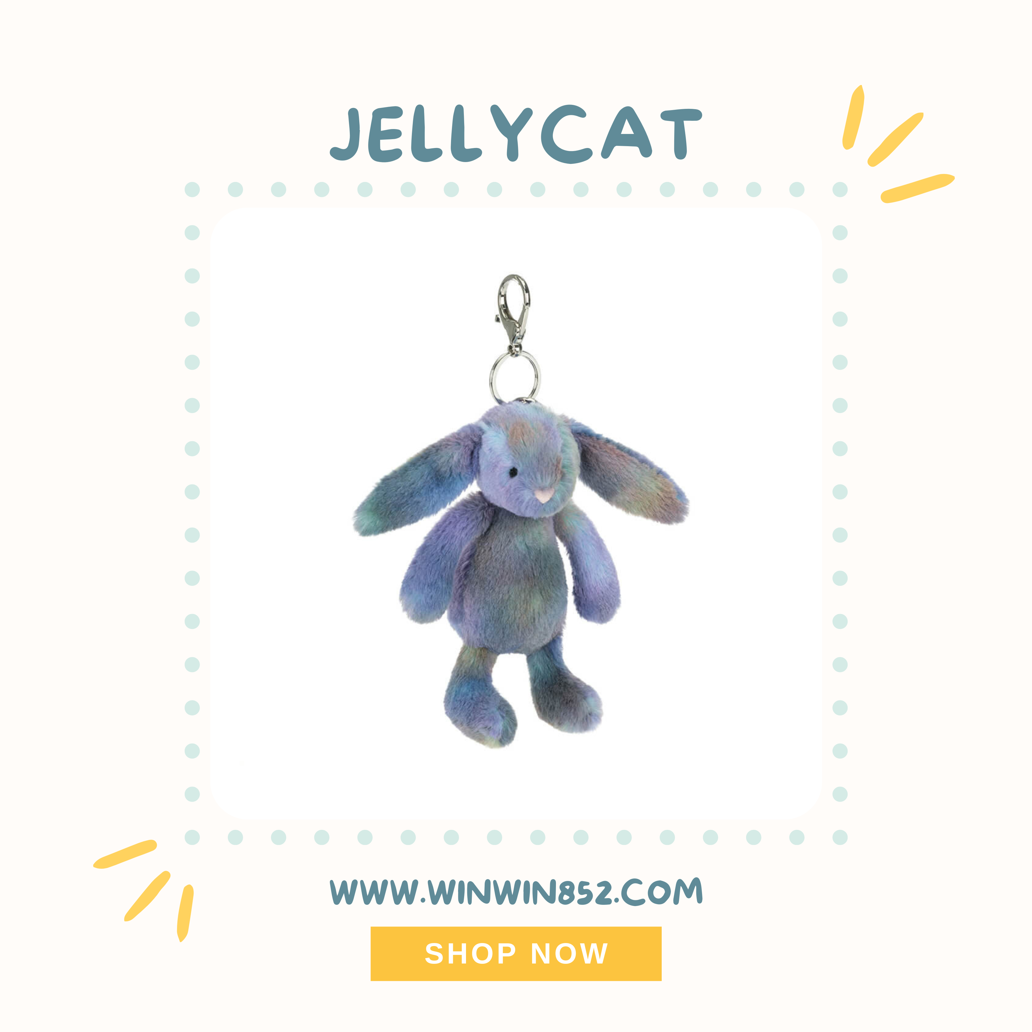 Jellycat Zodihop Luxe Bunny Bag Charm
