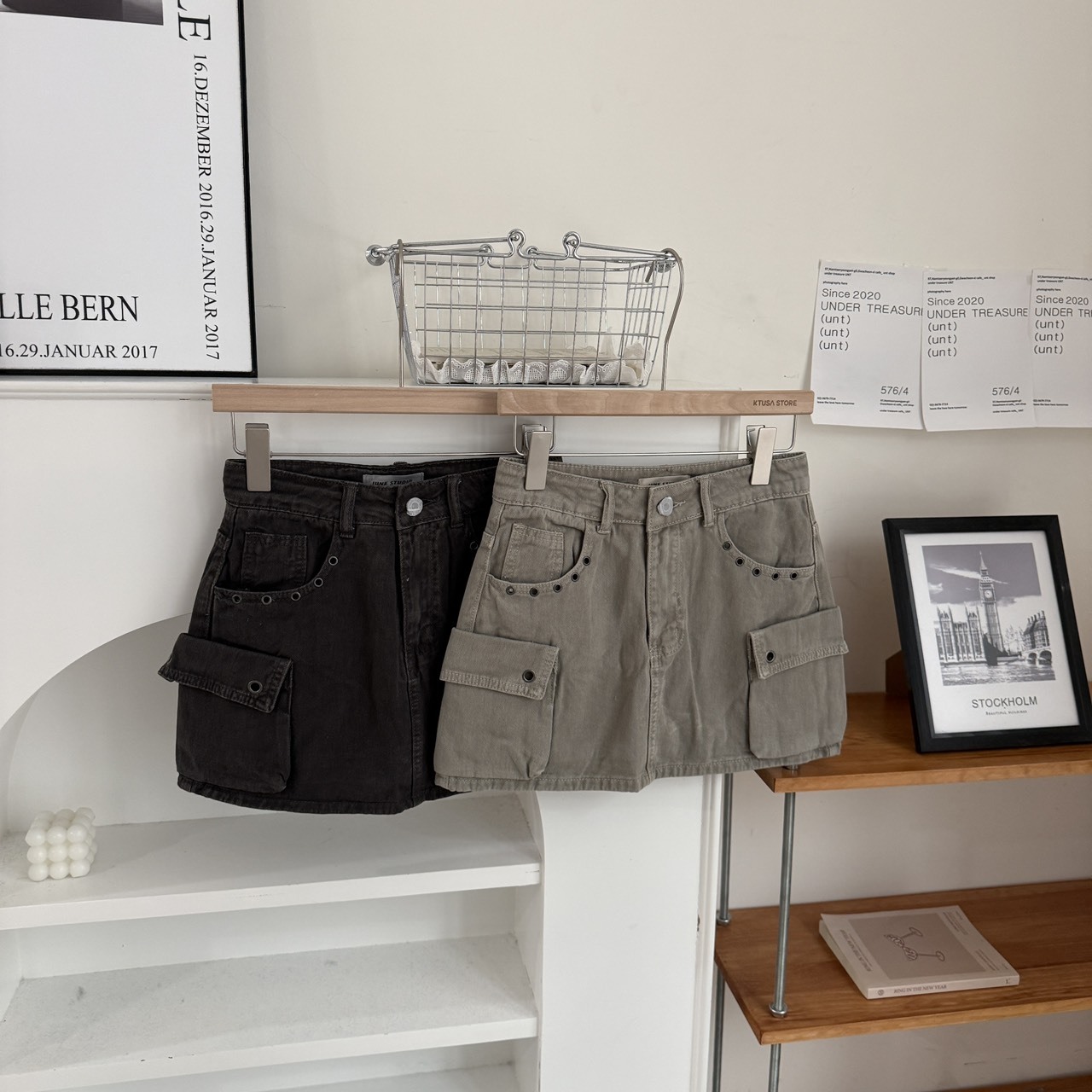 91925洞洞口袋牛仔短裙（Ｒ）919225