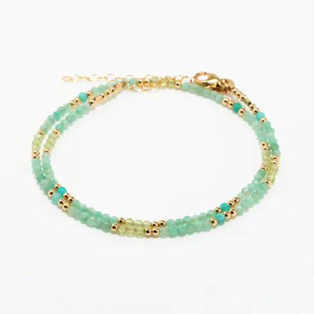 1YA0326-275 [YAY PARIS] Bracelet Queen Necklace Mint Green Laminated Gold #800tpqu1130 (EU)