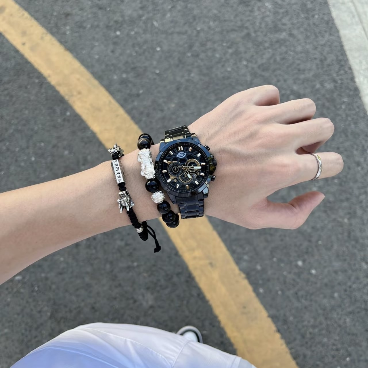 Dickies 雙日曆 防水 夜光 石英鋼錶 CL-545