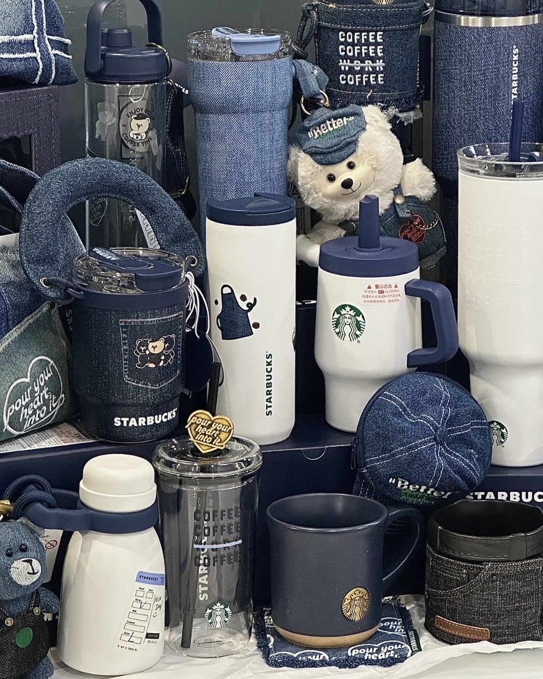 STARBUCKS 星巴克 丹寧系列 牛仔 水杯 吸管杯 馬克杯 咖啡杯 保溫杯 不鏽鋼杯 杯套 包包 / 預購