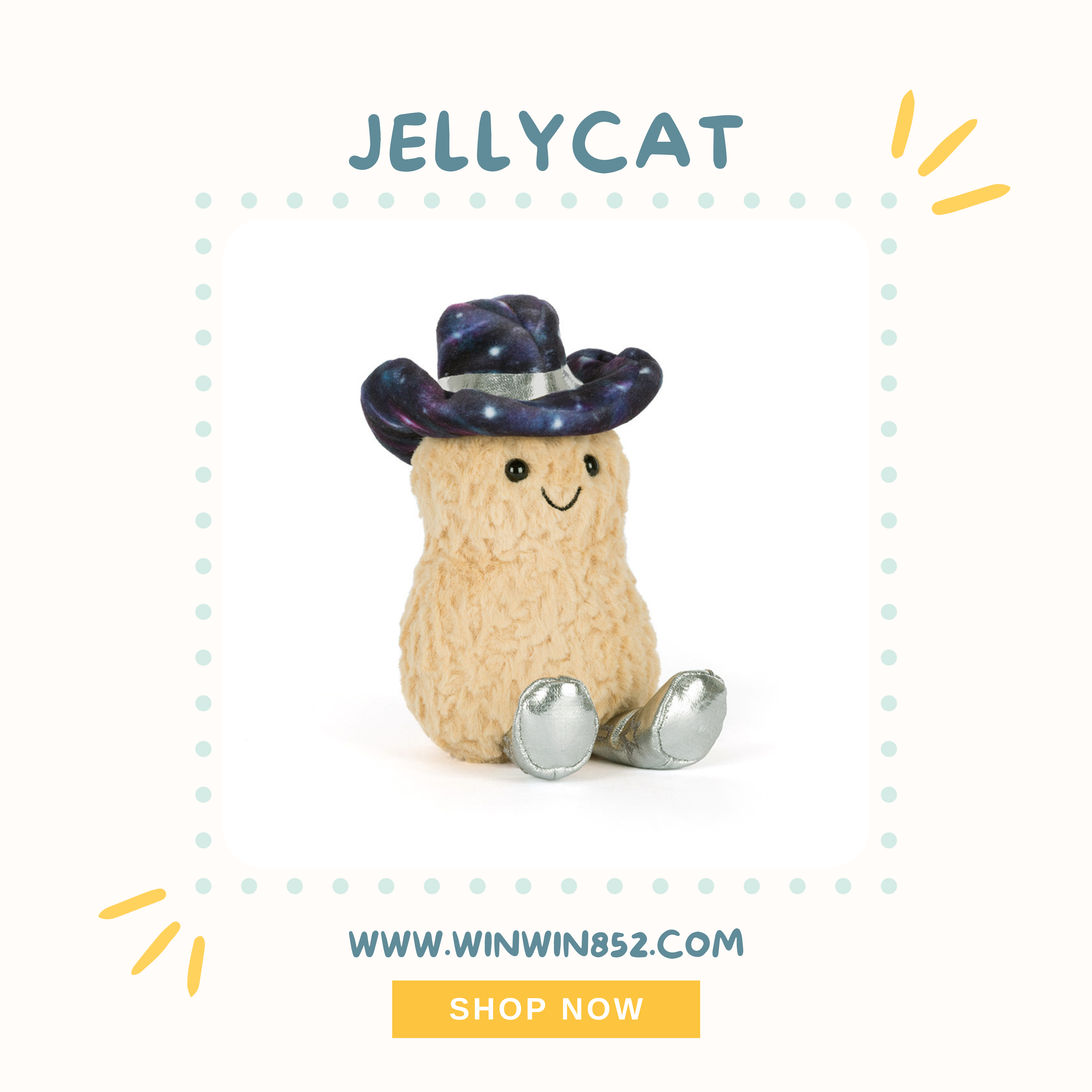 Jellycat Amuseables Peanut Space Rodeo Outfit