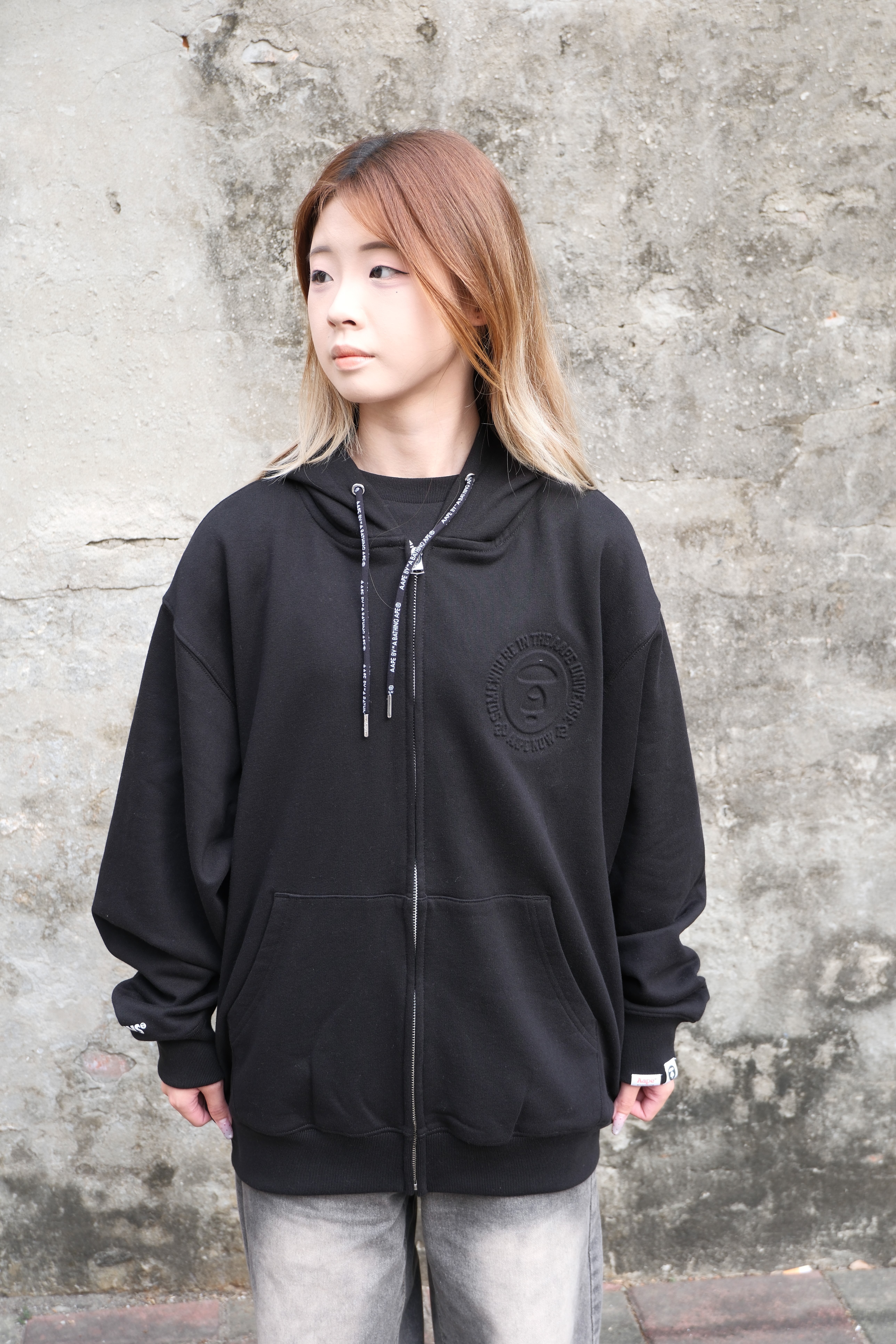 AAPE FW25 字母猿人 凸紋 連帽外套 AAPSWMD315XAP