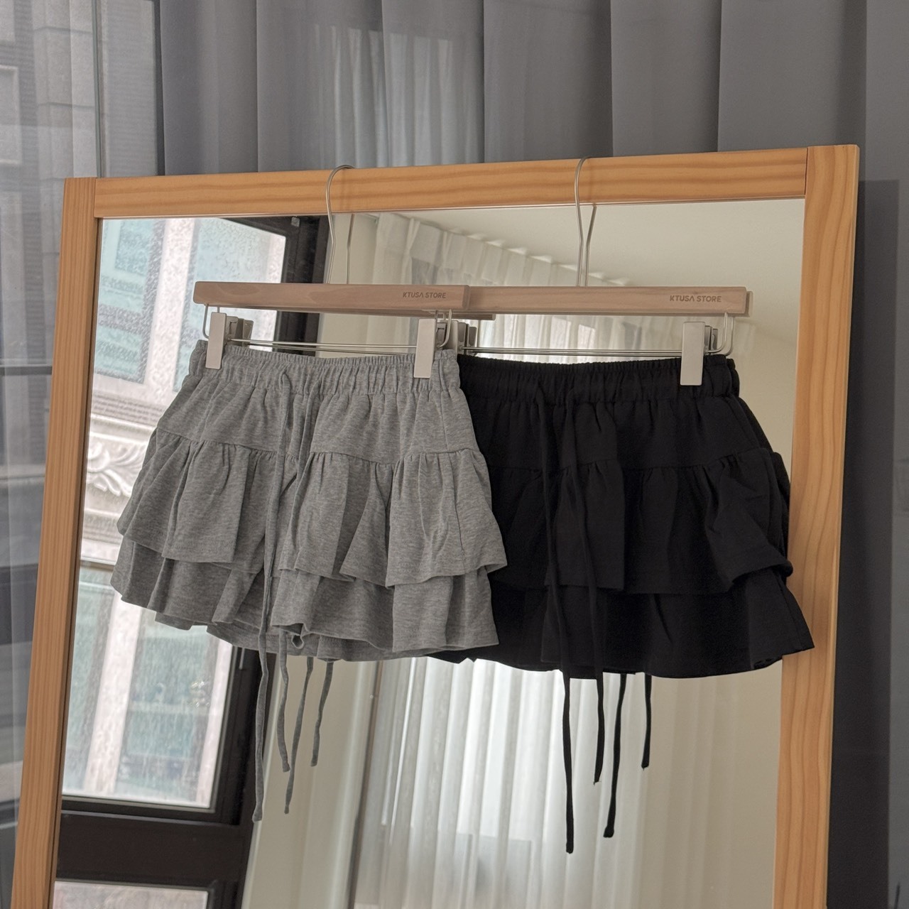 806265 波浪綁帶蛋糕短裙