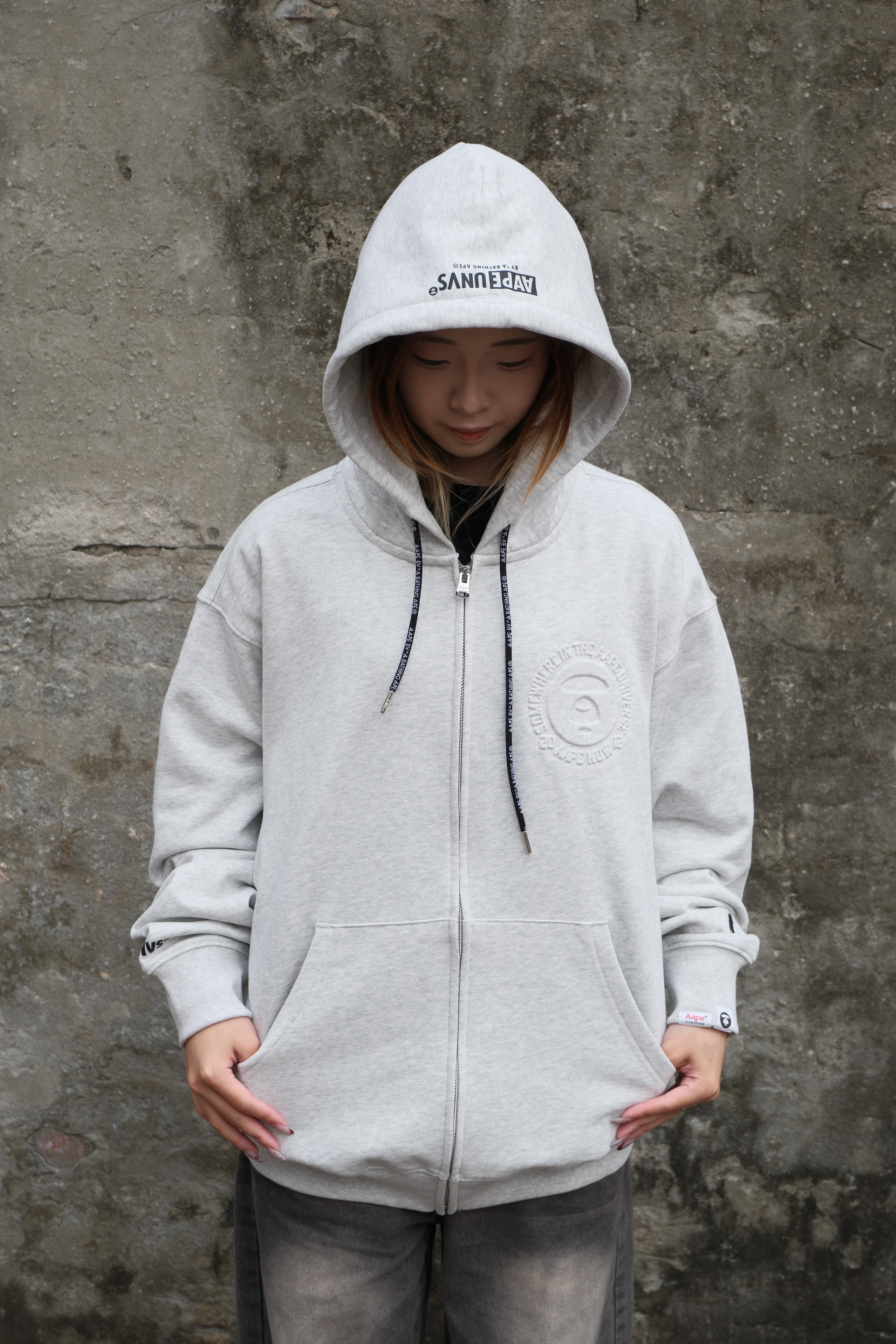 AAPE FW25 字母猿人 凸紋 連帽外套 AAPSWMD315XAP