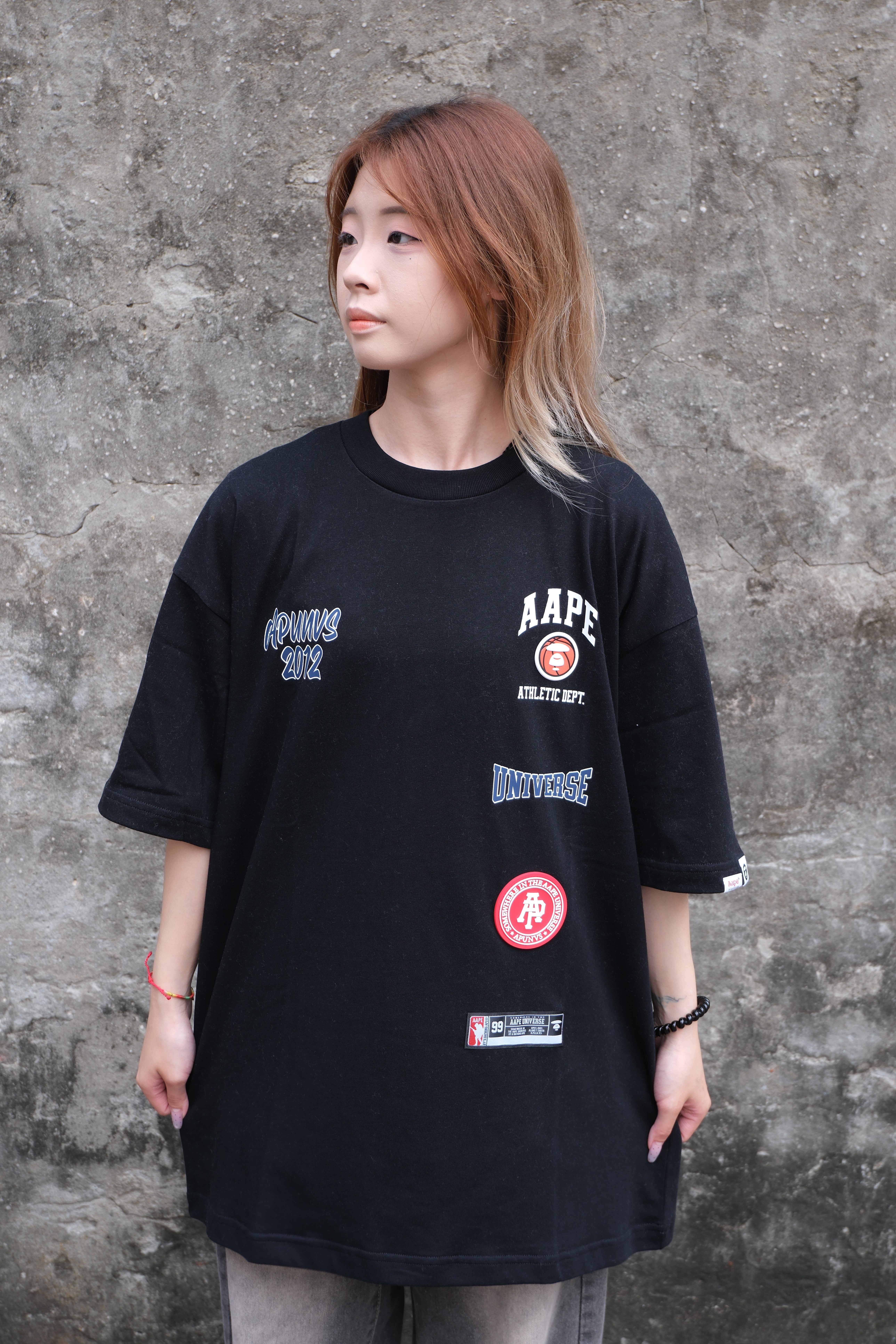 AAPE 籃球猿人 小標徽章 短Tee AAPTEM1462XXM