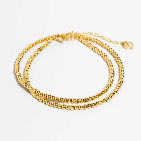 1YA0326-279 [YAY PARIS] Double Queen Necklace Bracelet Laminated Gold #24AHC-800tpqu100 (EU)