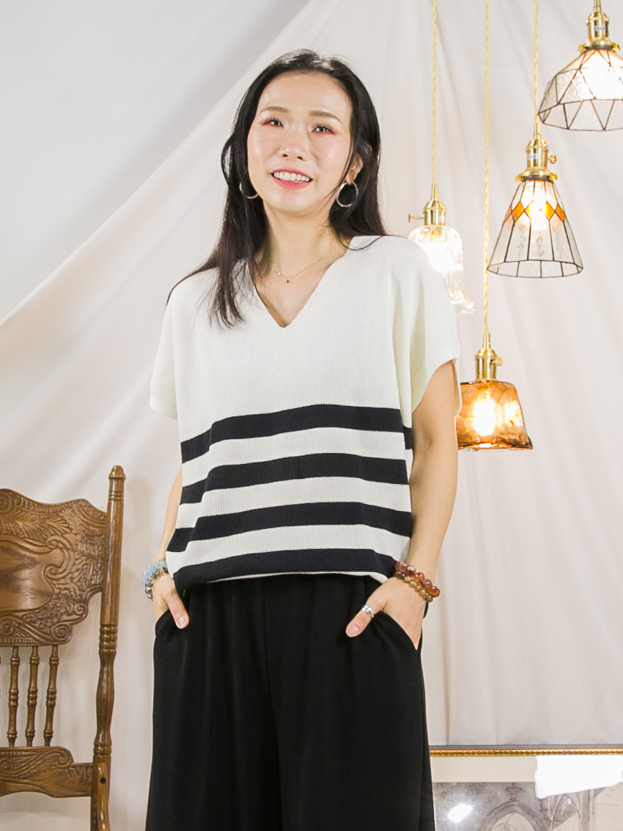 【27/3-29/3限時優惠】前後V領．線仔料TOP