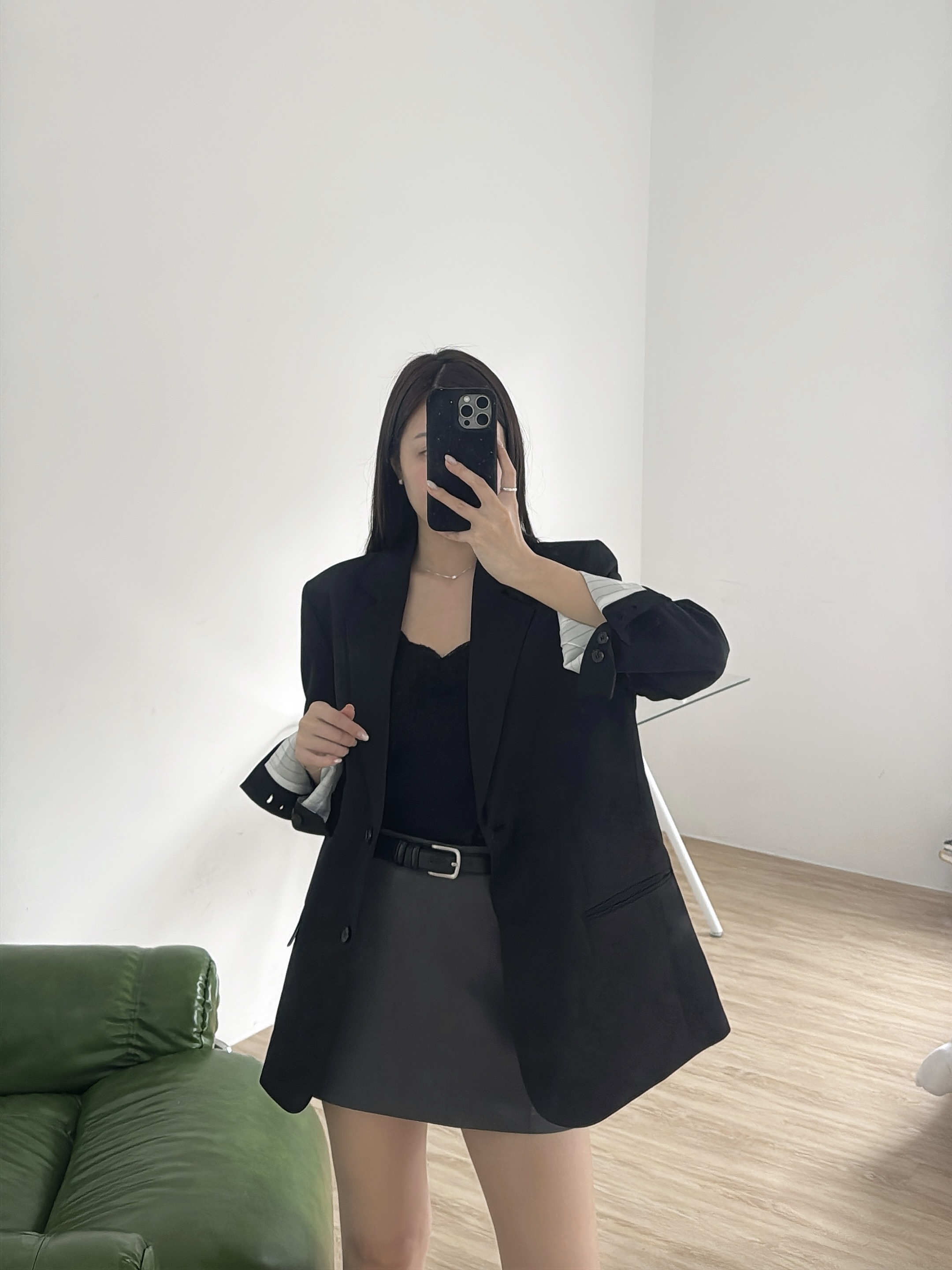 J15 細肩帶蕾絲背心（米/白/黑）