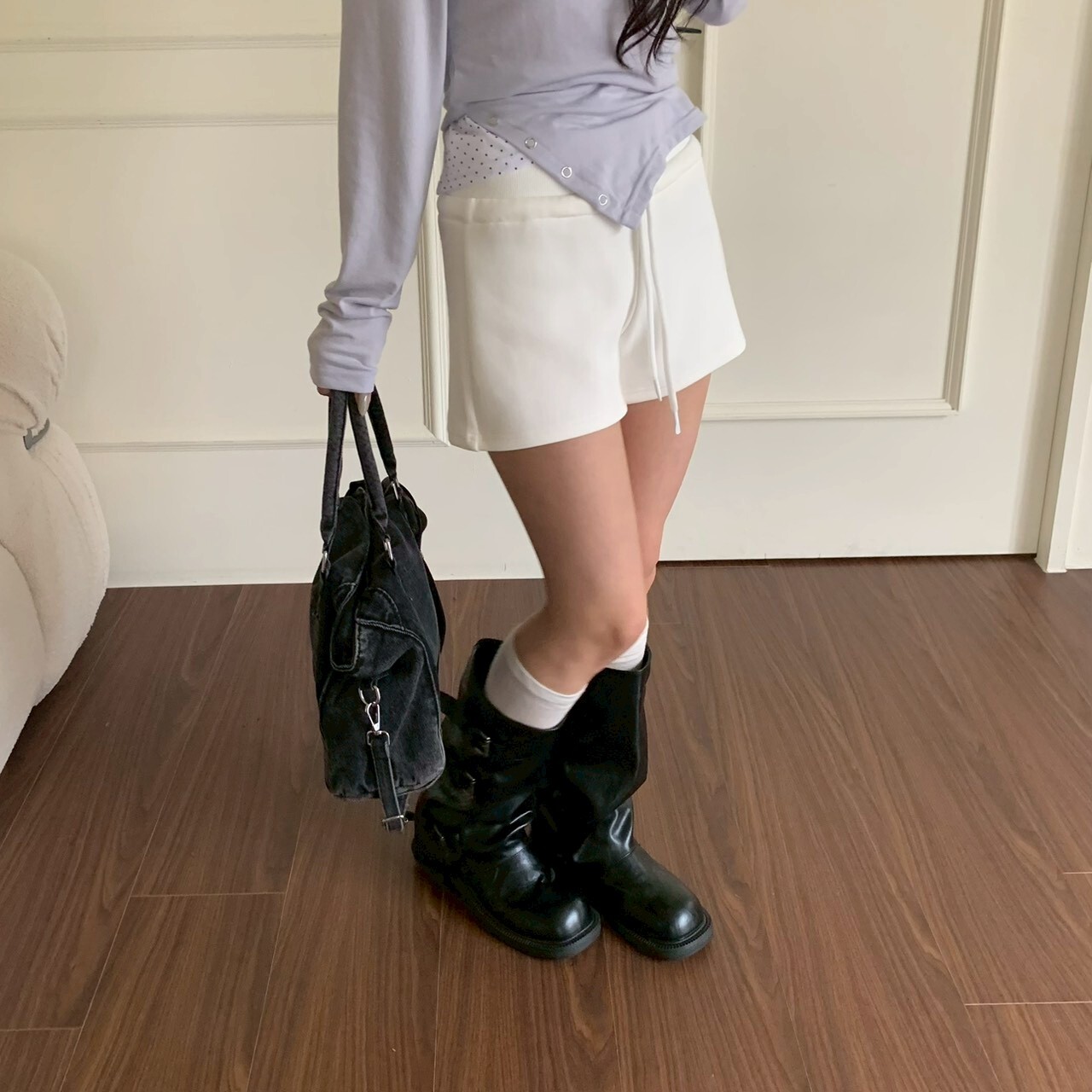 ISA_clean fit & cozy vibes 休閒抽繩棉短褲_63045