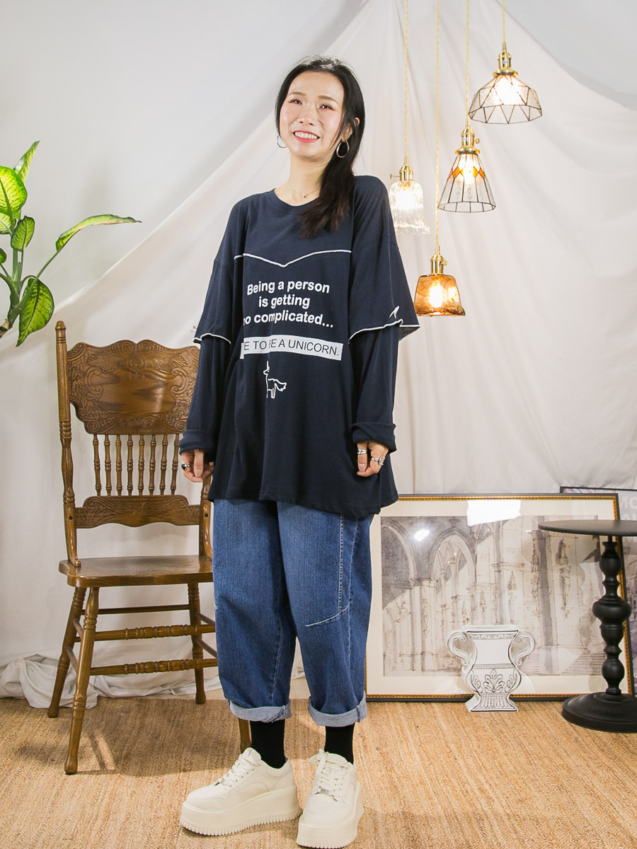 【27/3-29/3限時優惠】英文字PRINT．手袖絲帶蝴蝶結．薄cottonTOP