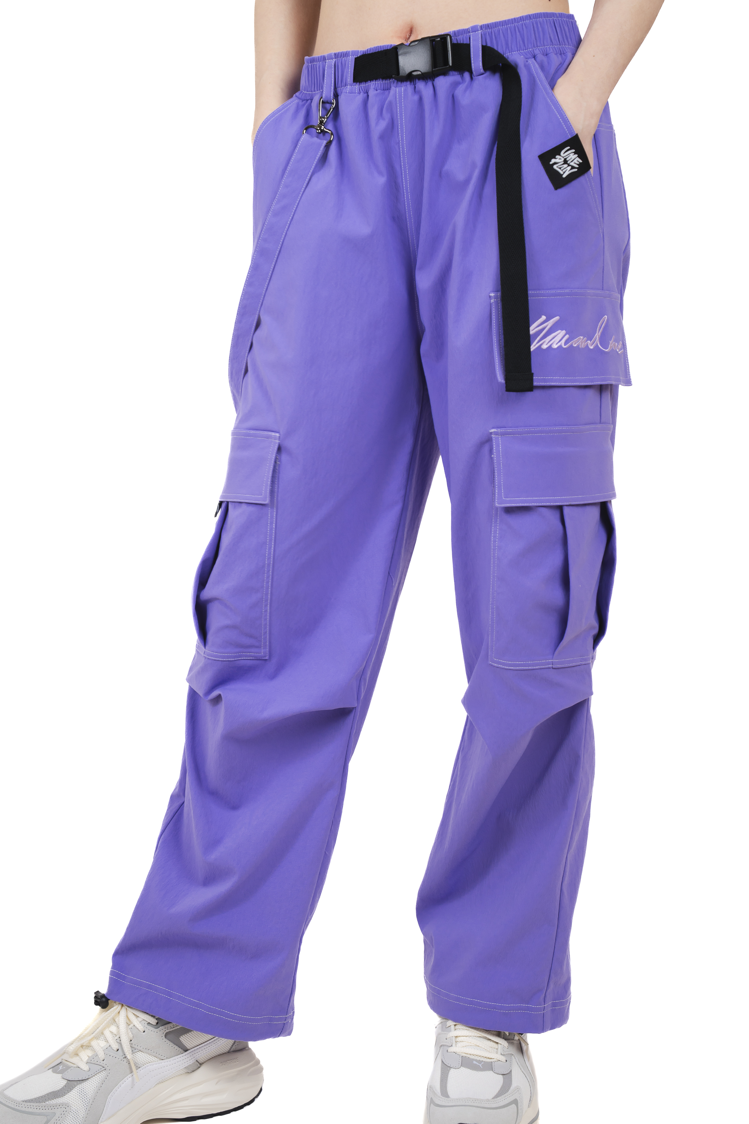 飄帶工裝褲 花朵紫 T0038PP