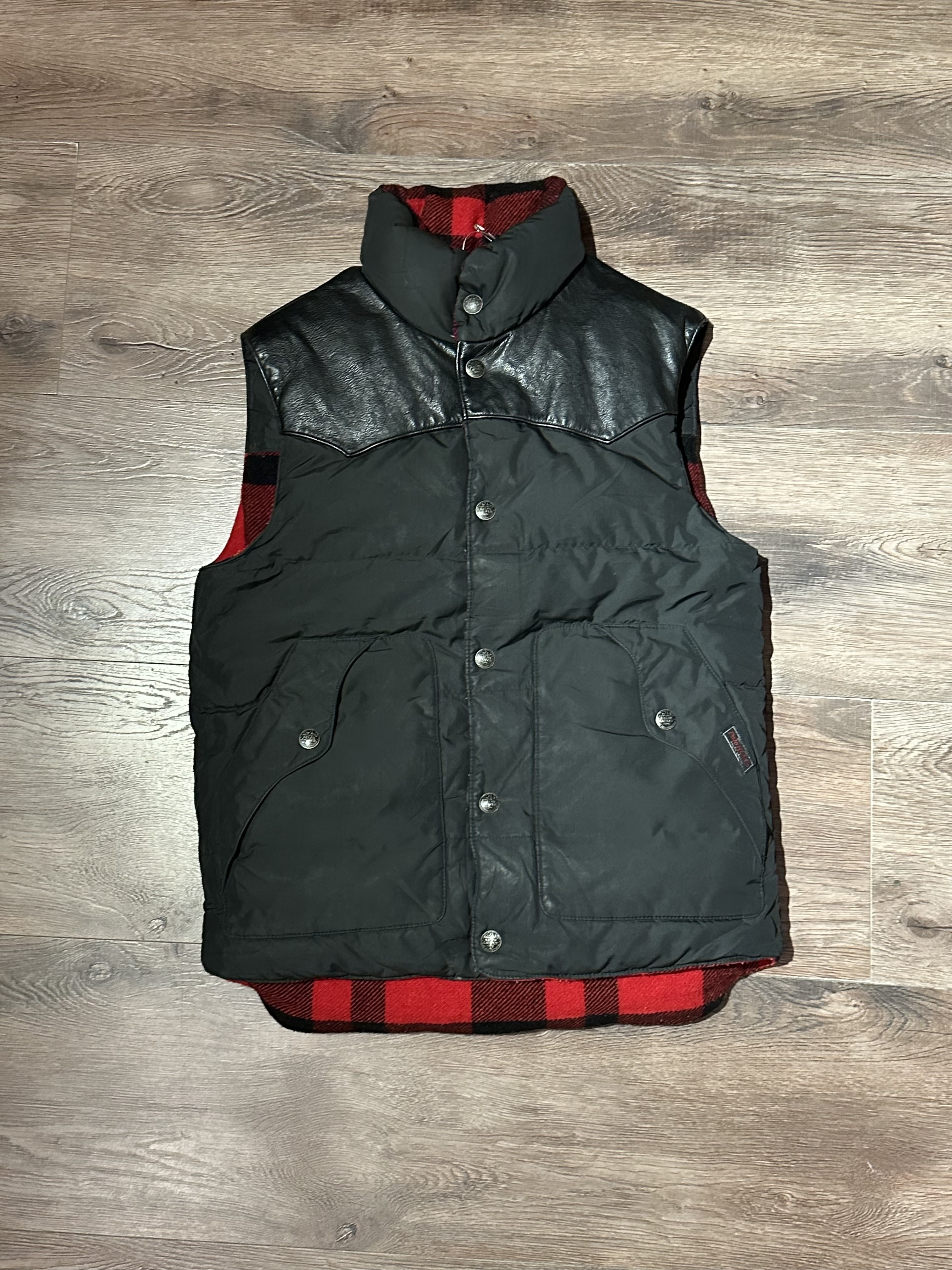 00‘s POLO Ralph Lauren Leather Yoke  Reversible Down Vest