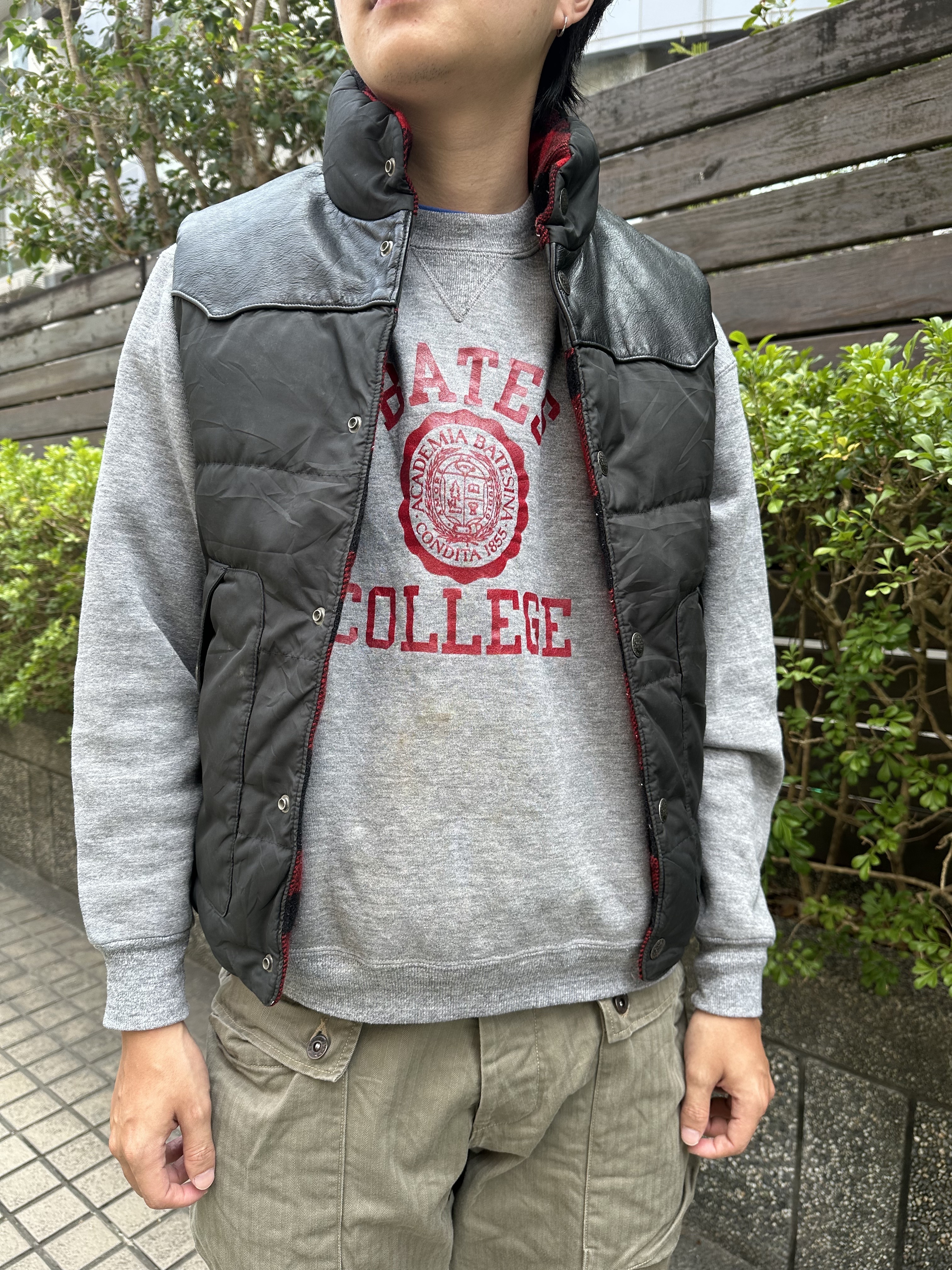 00‘s POLO Ralph Lauren Leather Yoke  Reversible Down Vest