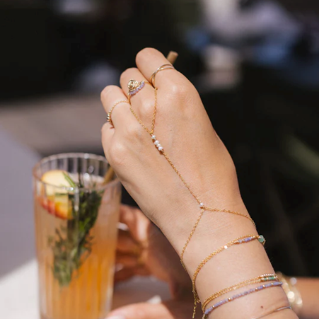 1YA0326-284 [YAY PARIS] Théa Hand Jewel Cultured Pearls Laminated Gold #24SSC-130path101 (EU)