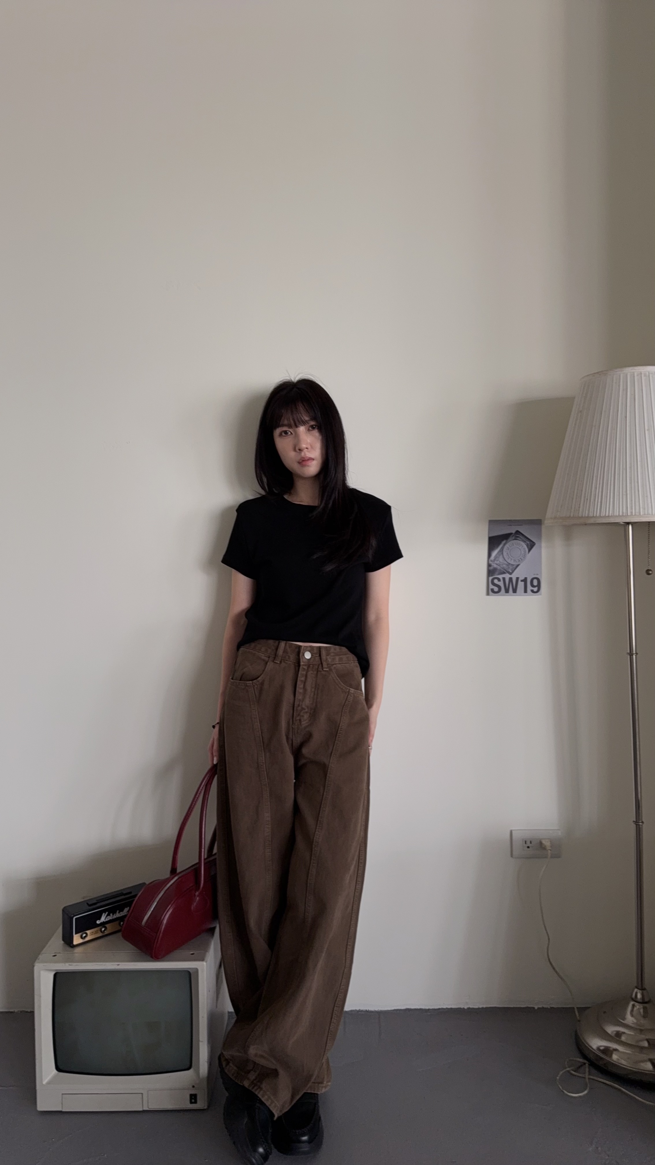 美拉德色系前車線彎刀褲