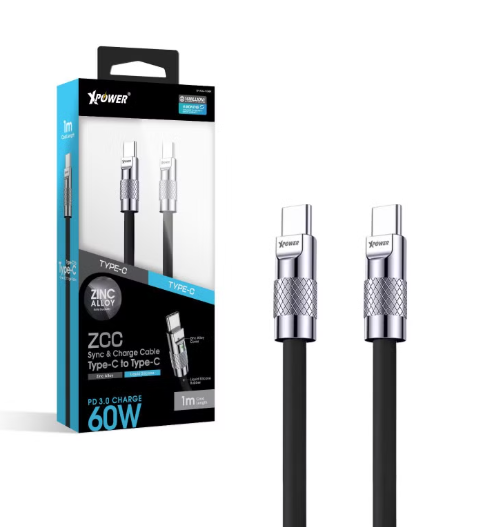 Xpower ZCC 1M 鋅合金60W高速傳輸充電Type-C TO Type-C線