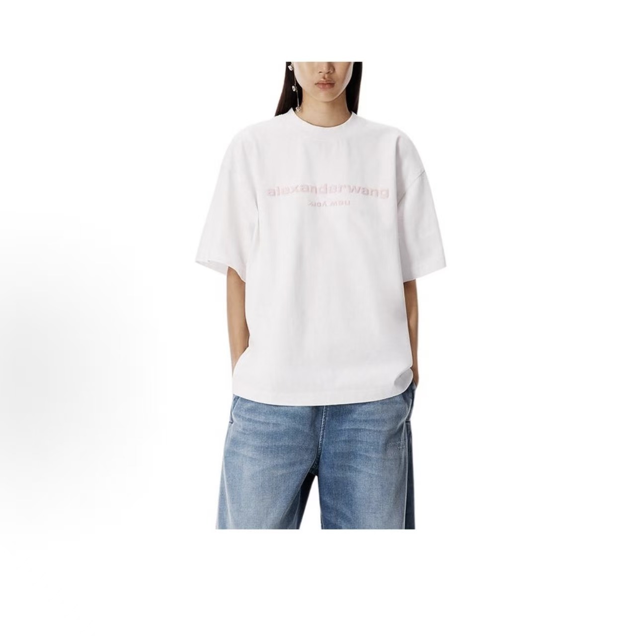 ALEXANDER WANG 純色胸前徽標LOGO字體短T (4色)