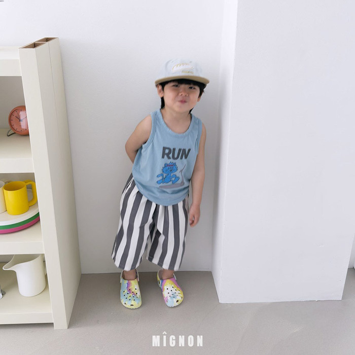 正韓夏mignon 兩色日系直條七分褲