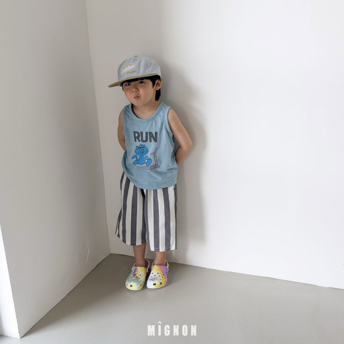 正韓夏mignon 兩色日系直條七分褲