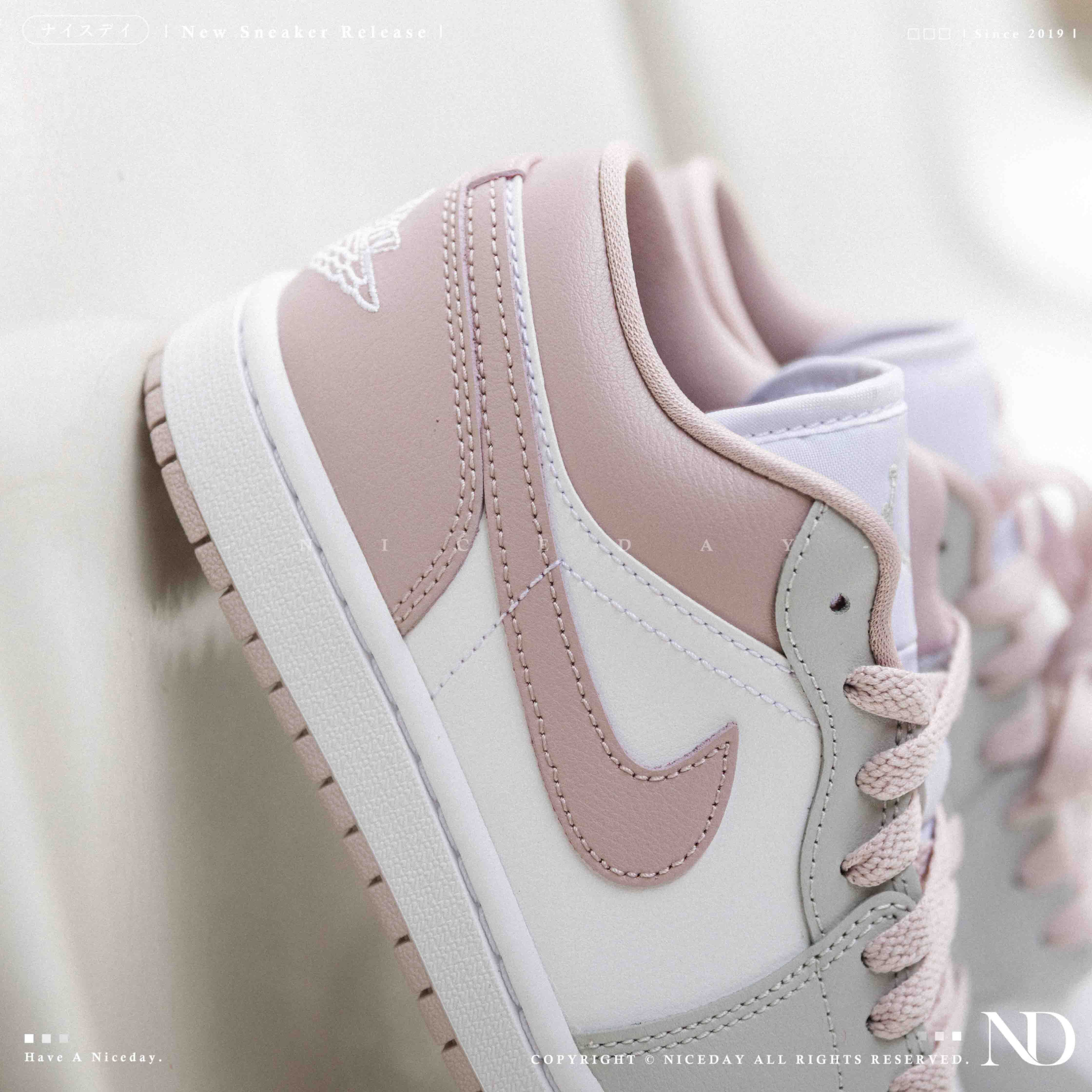 NICEDAY 現貨 Nike Air Jordan 1 Low 灰粉 粉 狼灰粉 DC0774-606