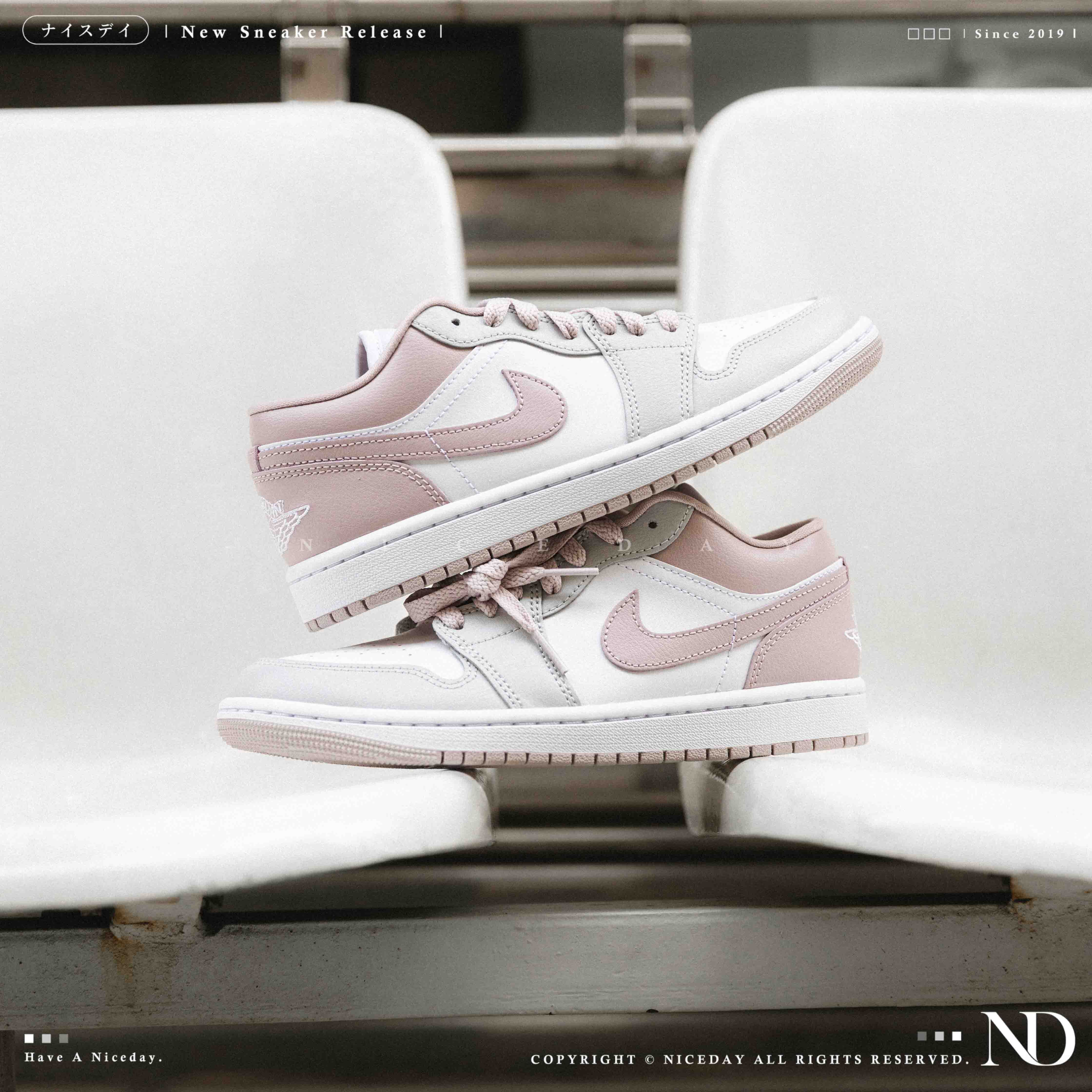 NICEDAY 現貨 Nike Air Jordan 1 Low 灰粉 粉 狼灰粉 DC0774-606