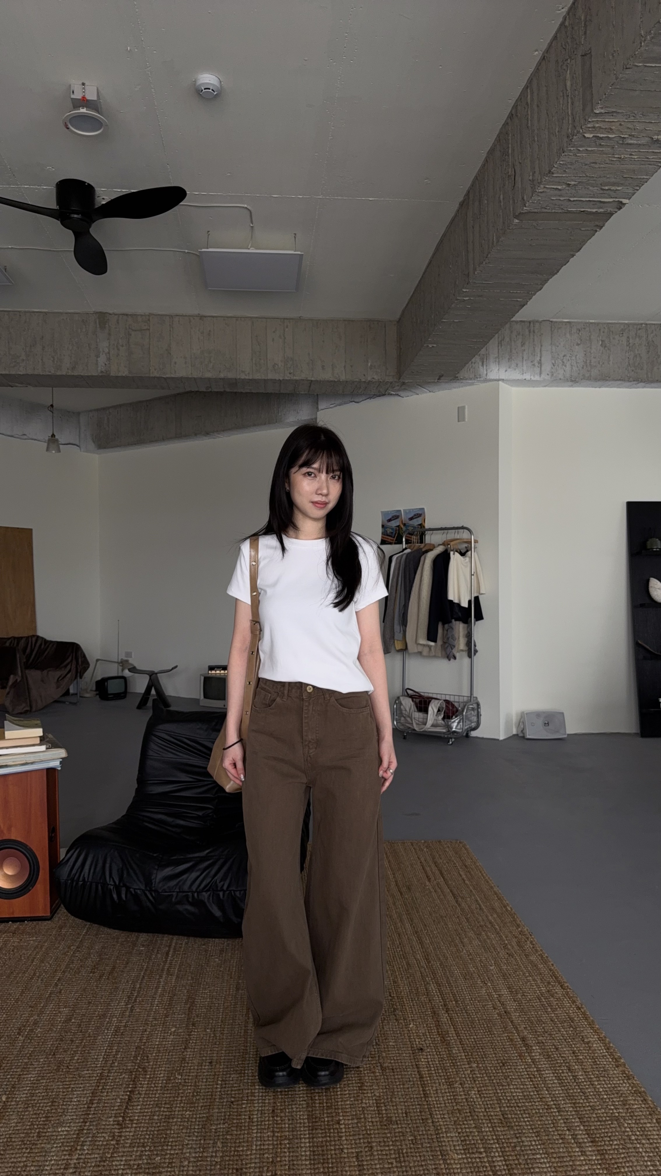 牛仔漂染闊腿褲