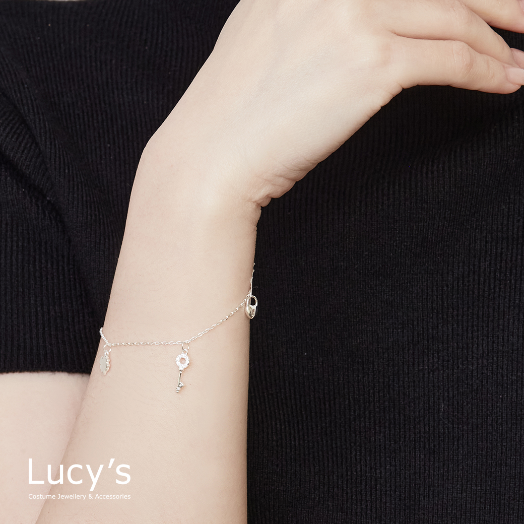 925純銀 幸運鑰鎖 手鍊 (126957)