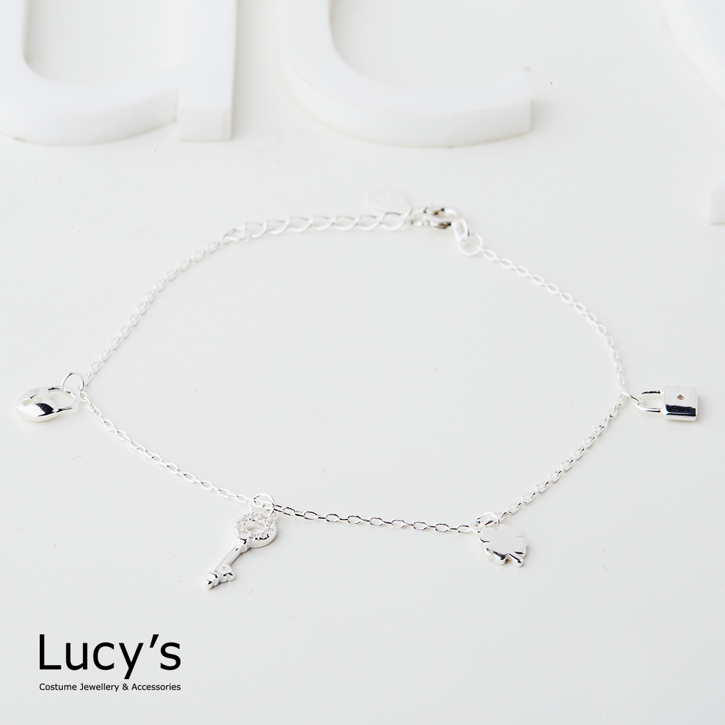 925純銀 幸運鑰鎖 手鍊 (126957)