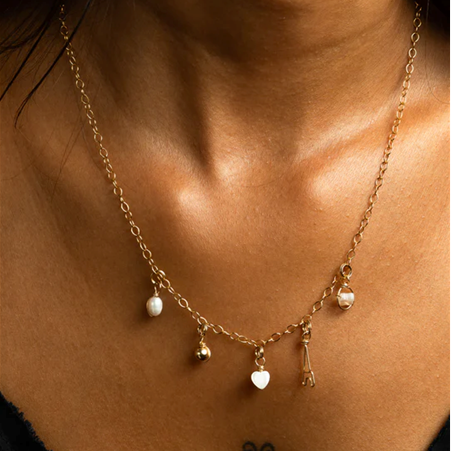 1YA0326-292 [YAY PARIS] Mother-Of-Pearl Heart Charm Pendant Laminated Gold #24AHC-901pdcomn102 (EU)