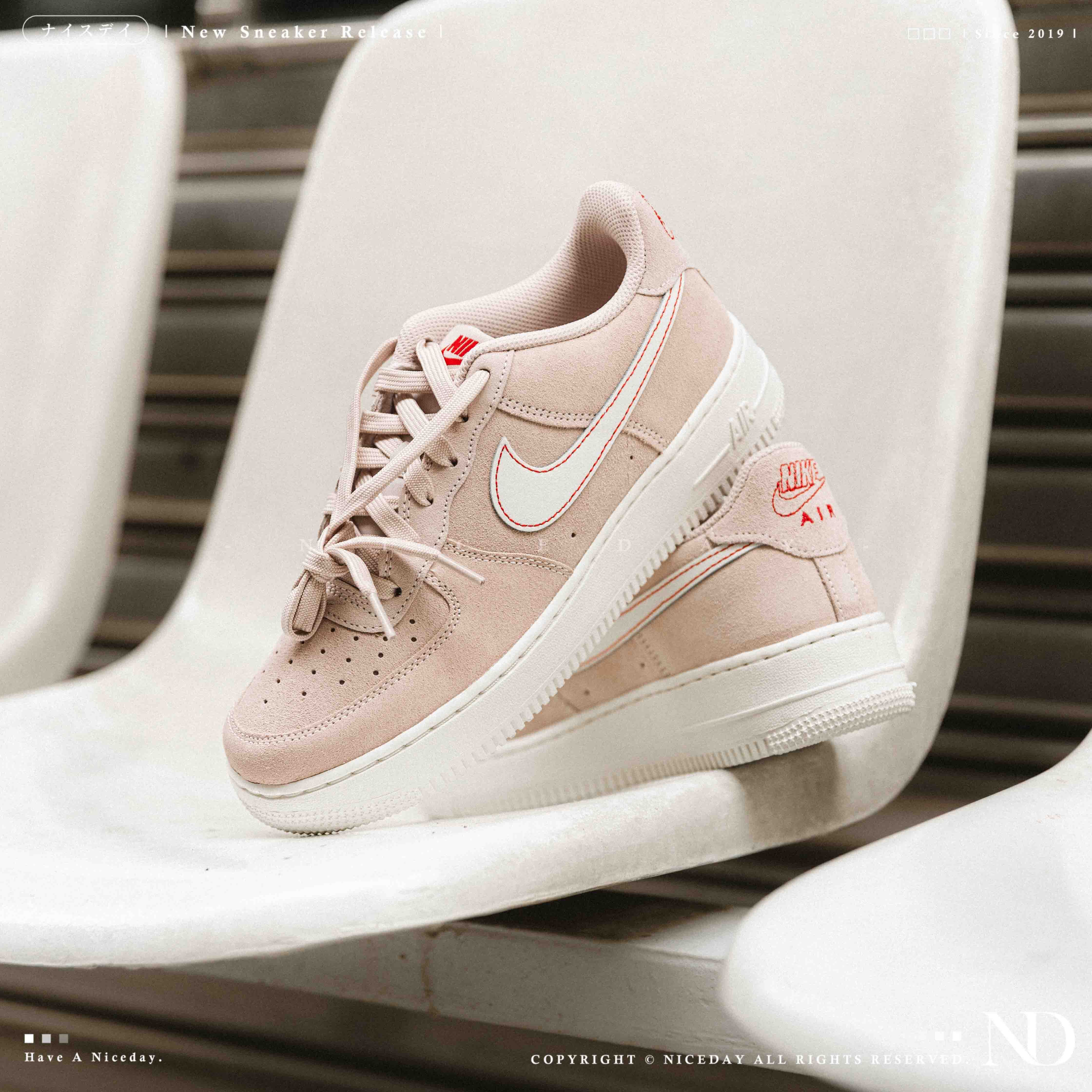 NICEDAY 現貨 Air Force 1 LV8 1 GS 大童 粉紅 白 梅花 粉 女鞋 IB5688-600