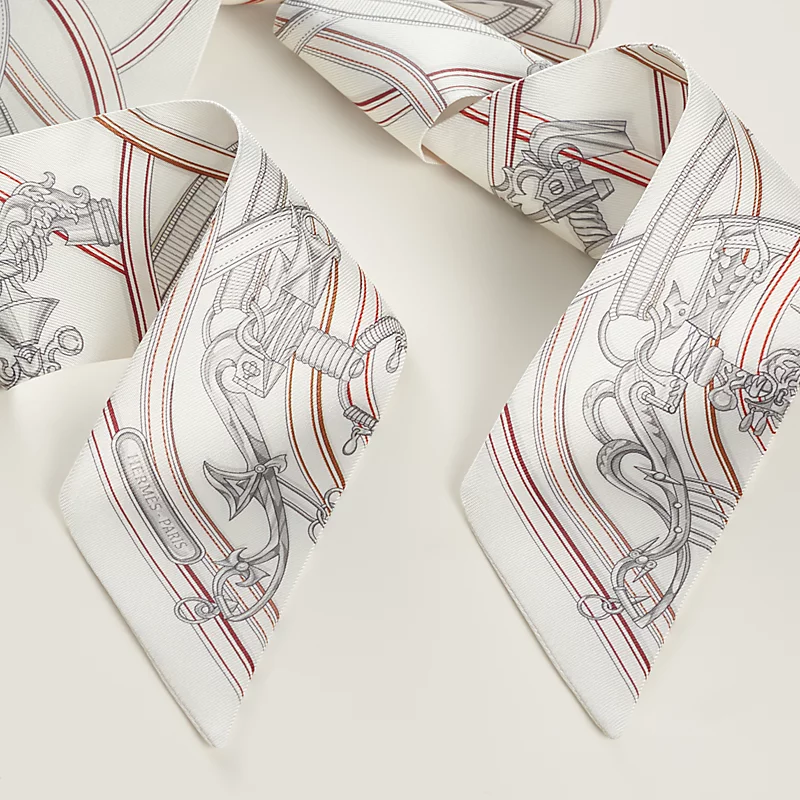 HERMES Harnais Legendaire Twilly blanc / gris perle / rouge H