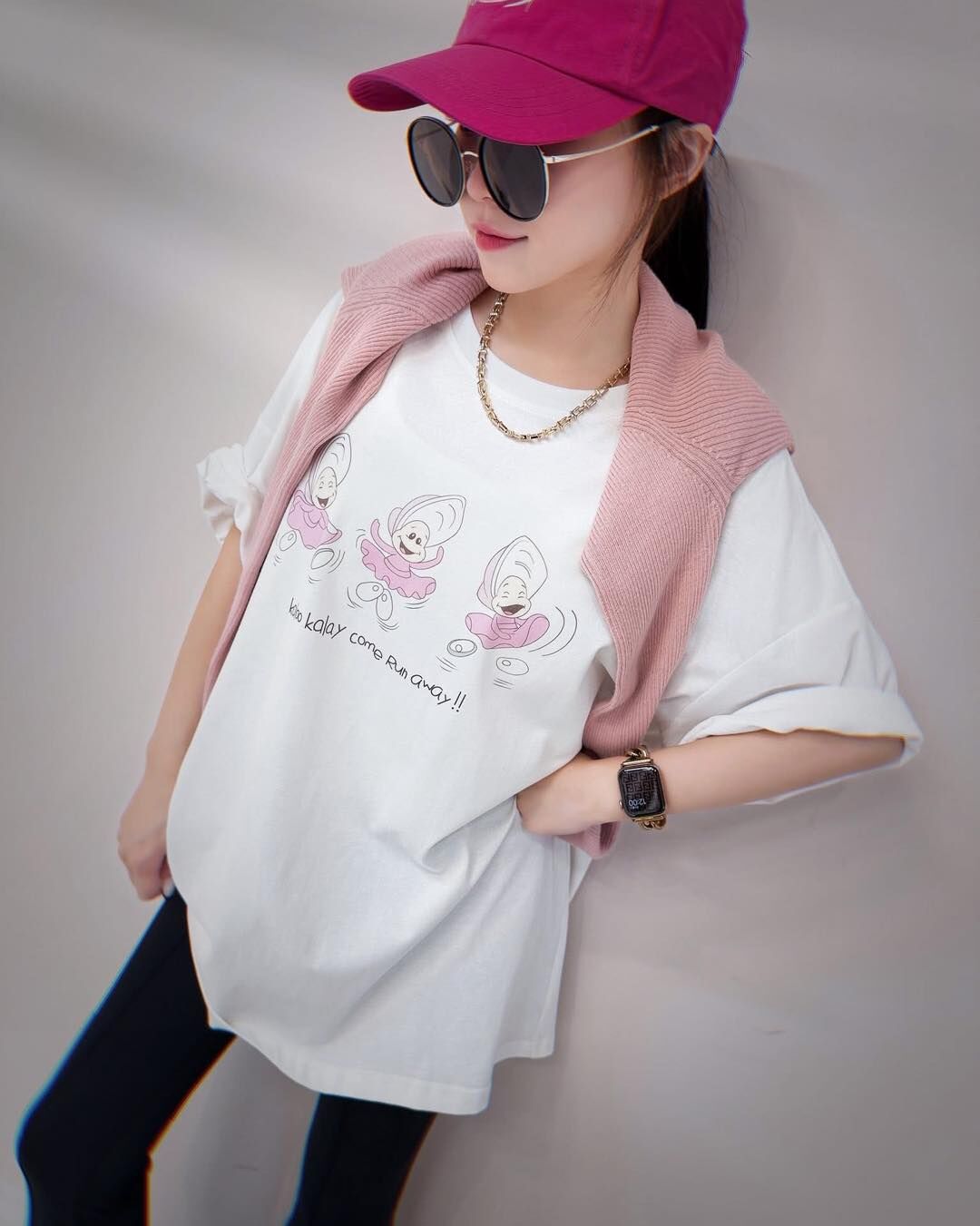 【敲可愛的牡蠣寶寶設計棉tee】（現貨）