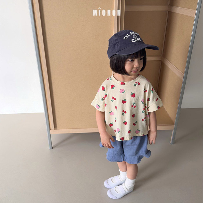 正韓夏mignon 草莓水蜜桃上衣