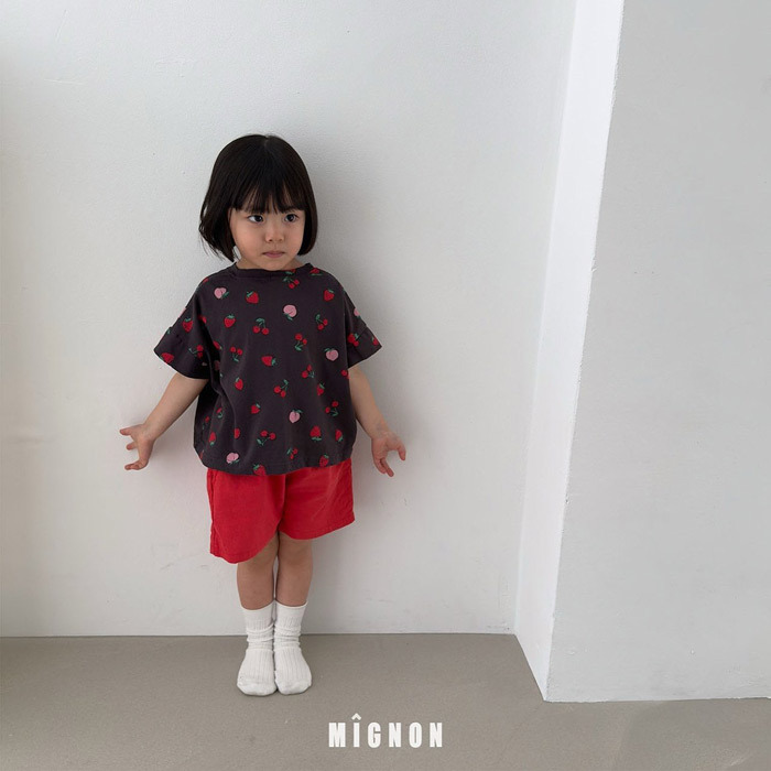 正韓夏mignon 草莓水蜜桃上衣