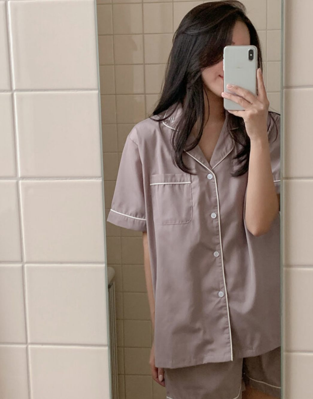 JUUNEEDU淨色睡衣(紫色)