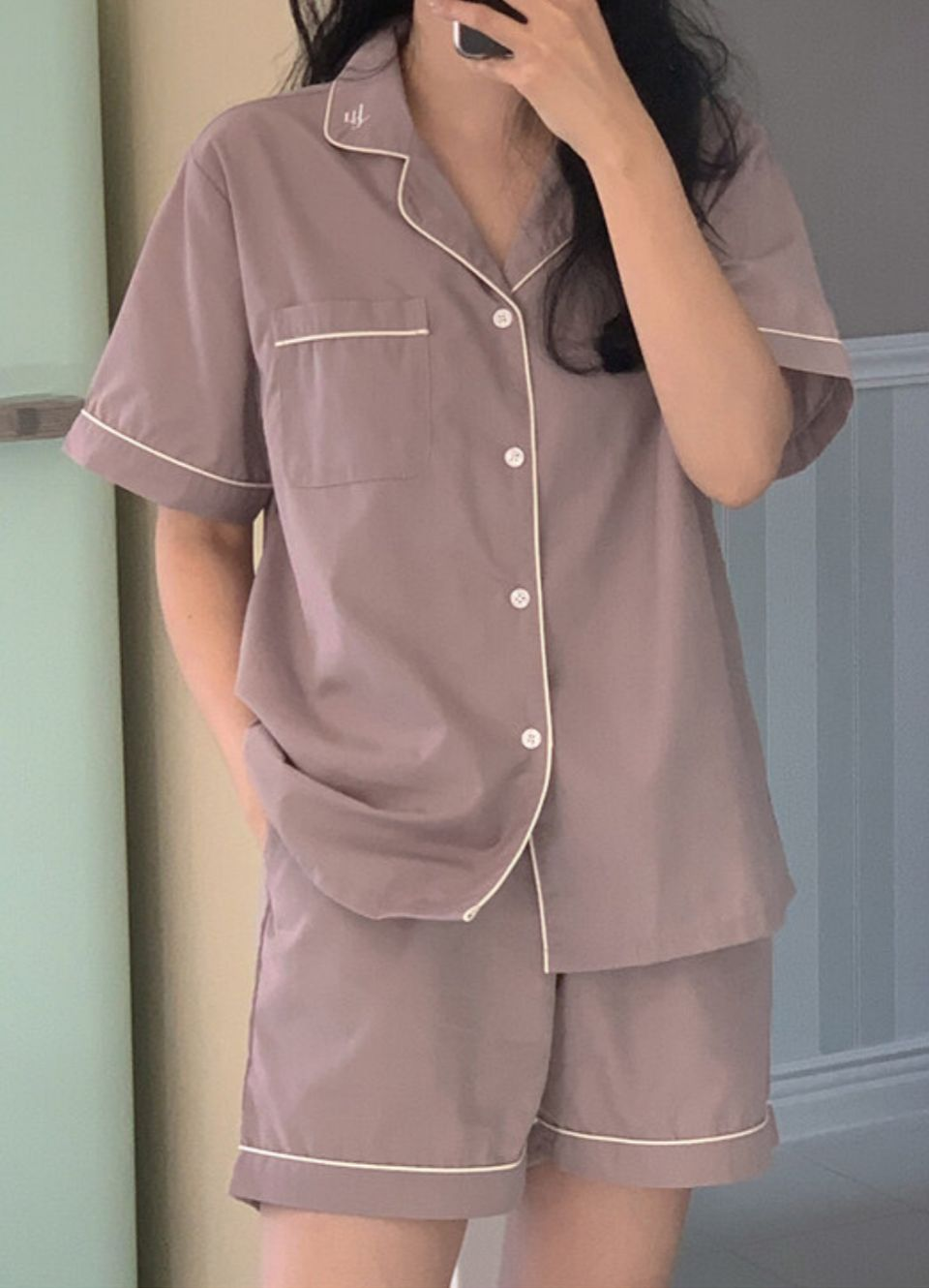 JUUNEEDU淨色睡衣(紫色)