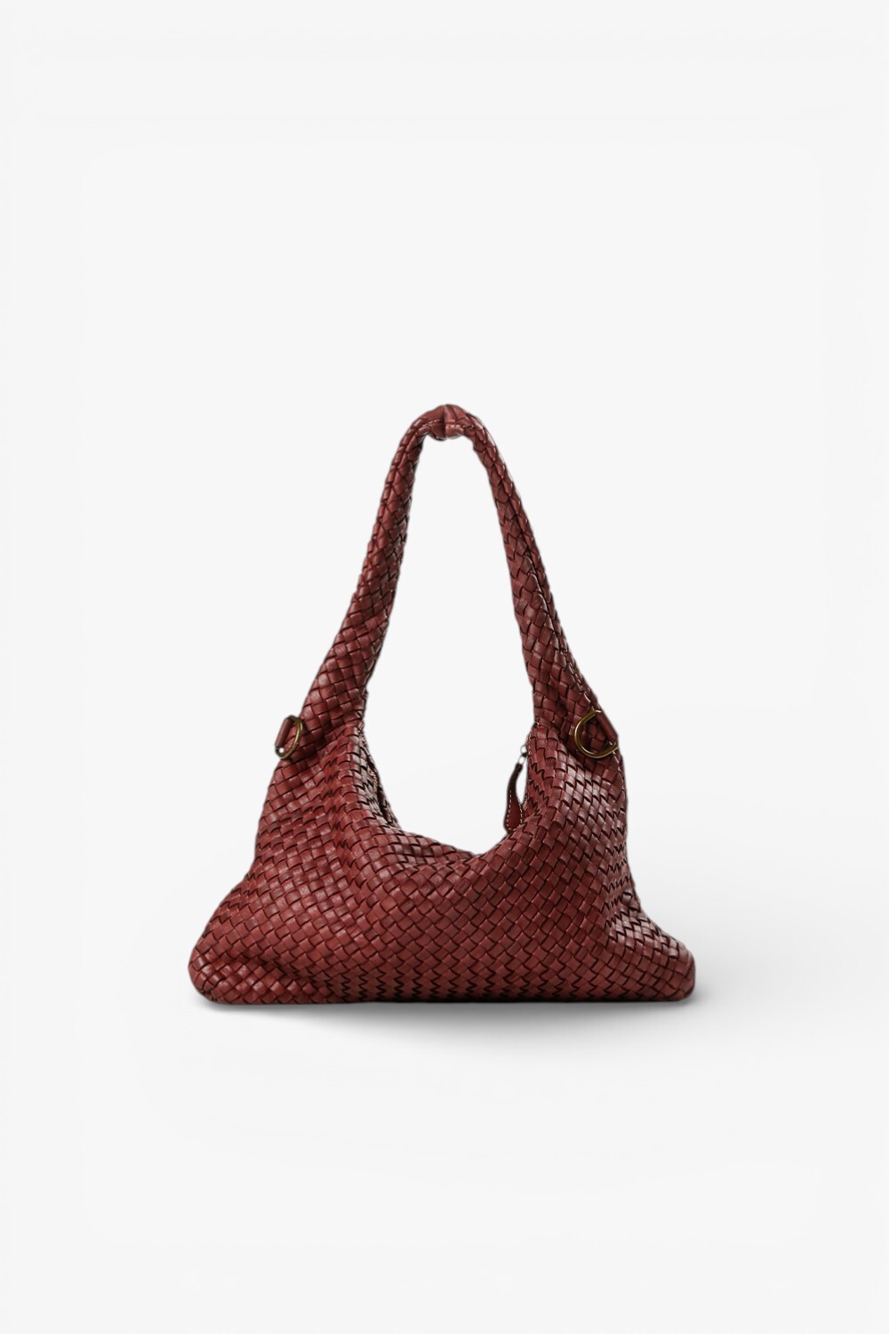 WWW 編織肩背包 酒紅