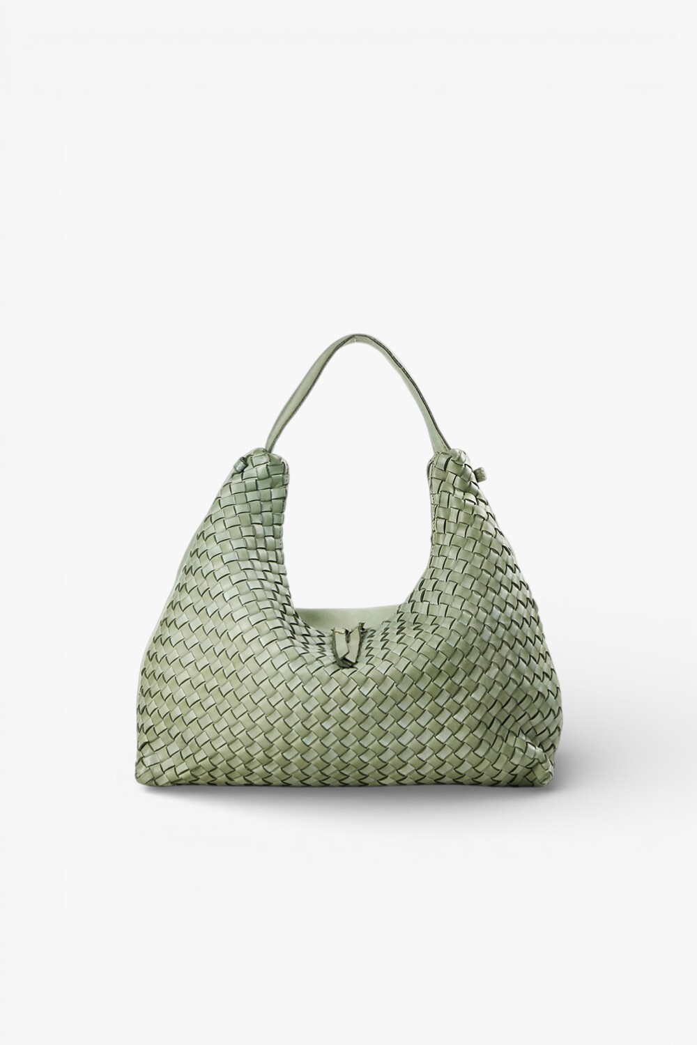 GRAZIA 編織拉鍊肩背包 淺綠